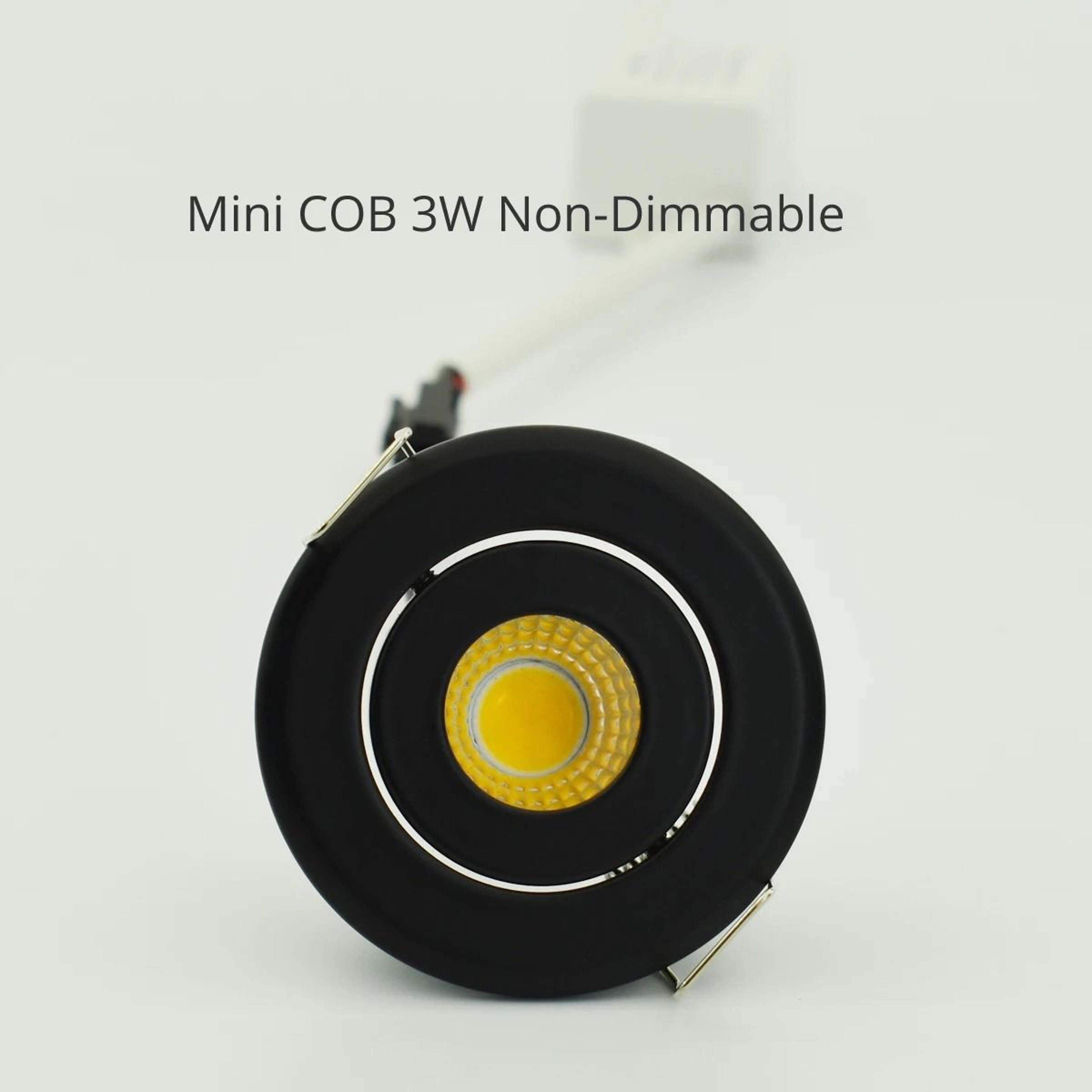 10 Pack Mini COB LED Recessed Downlights 1W 3W Black 3