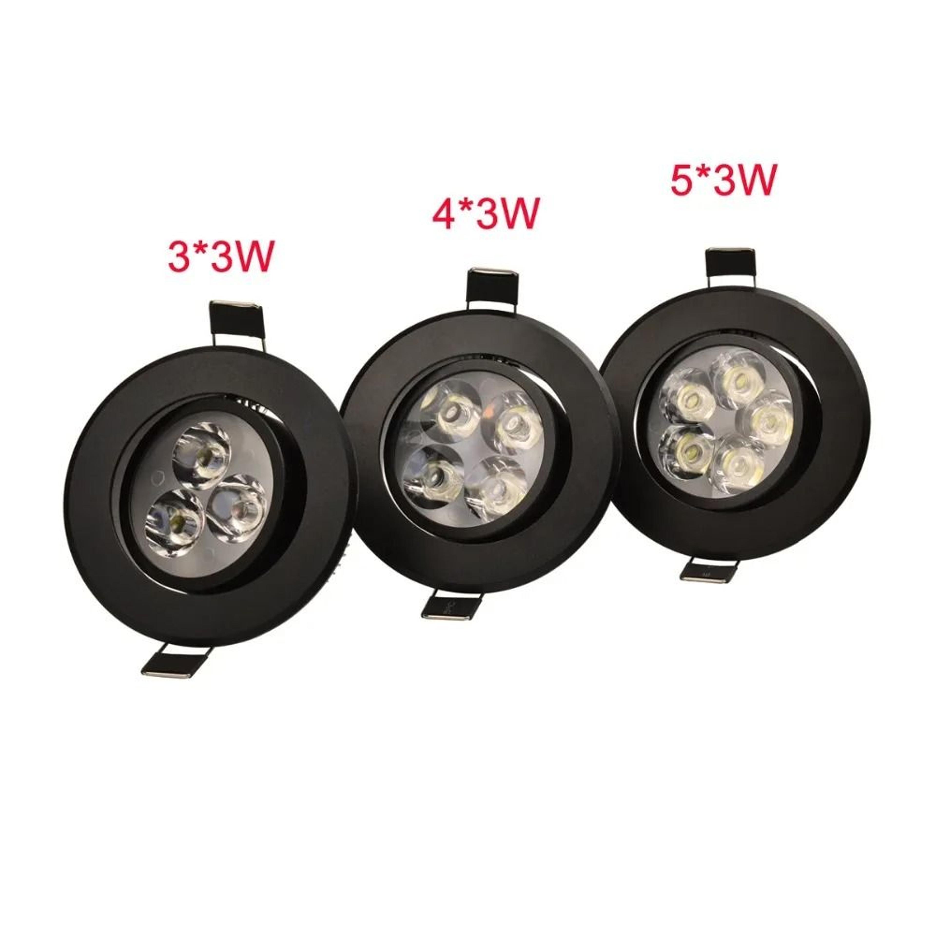 Black Dimmable LED Recessed Downlight 9W 12W 15W 3