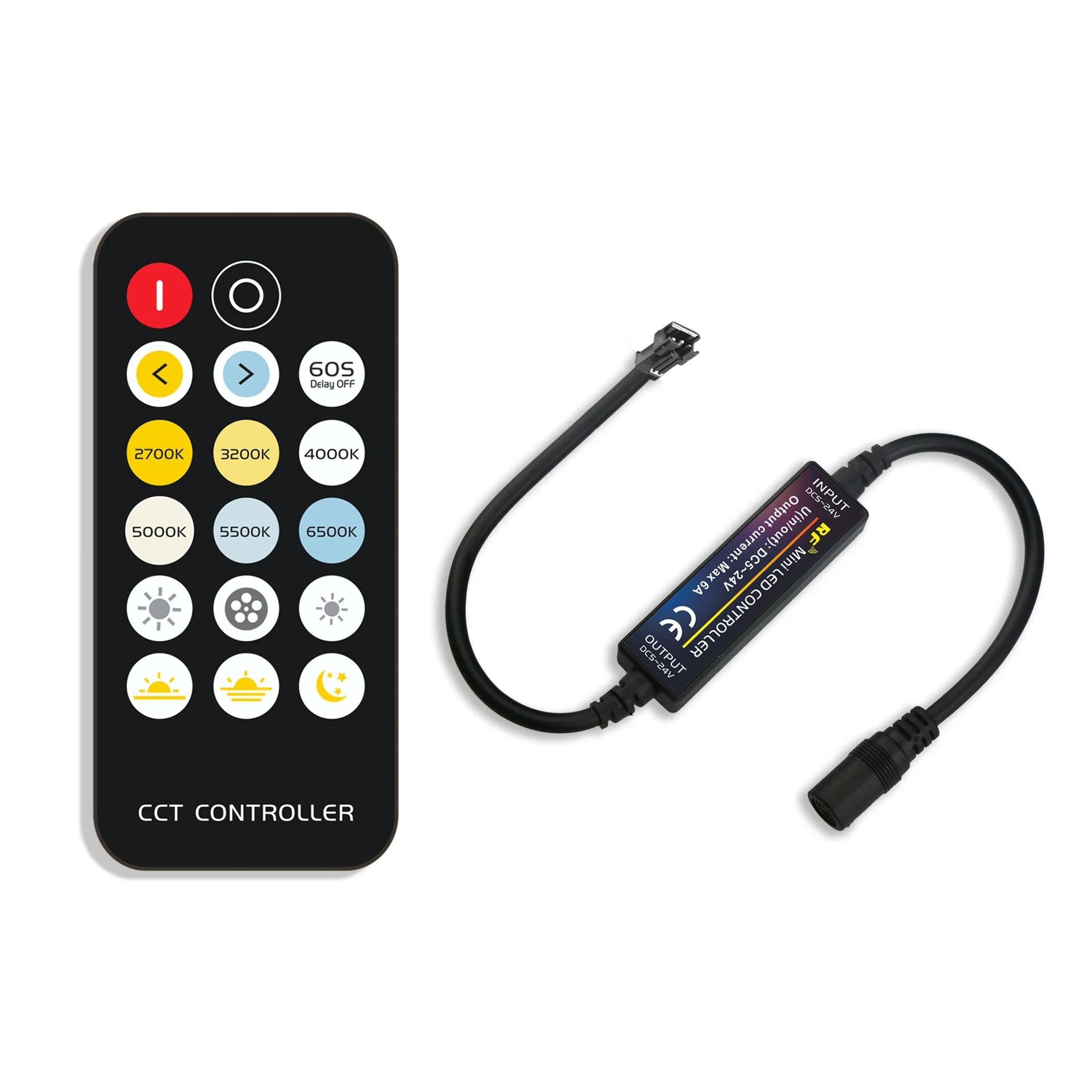 24V Tunable White COB LED Strip Light Kit With Remote Dimmer 4