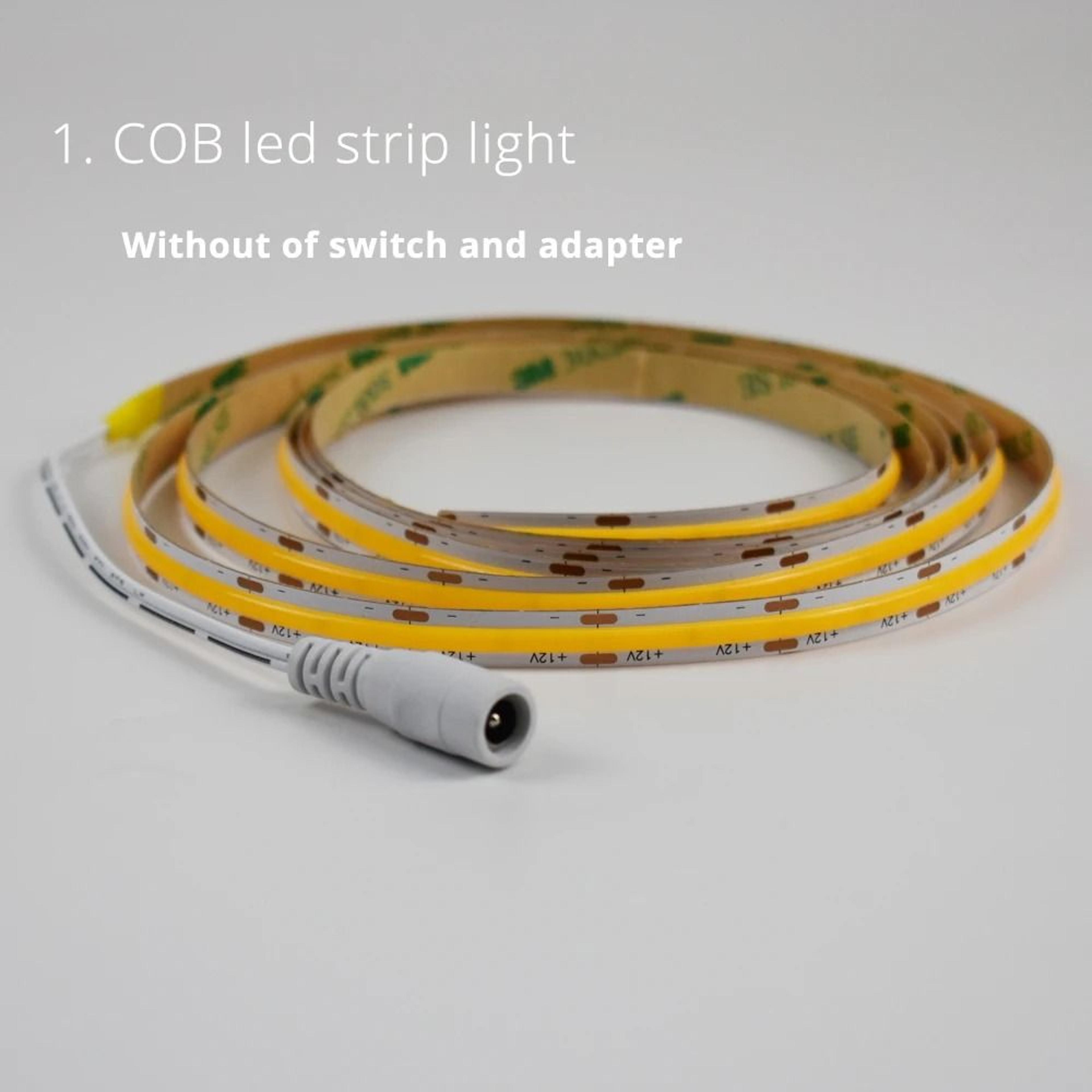 12V Dimmable COB LED Strip Light Kit With Motion Sensor 1