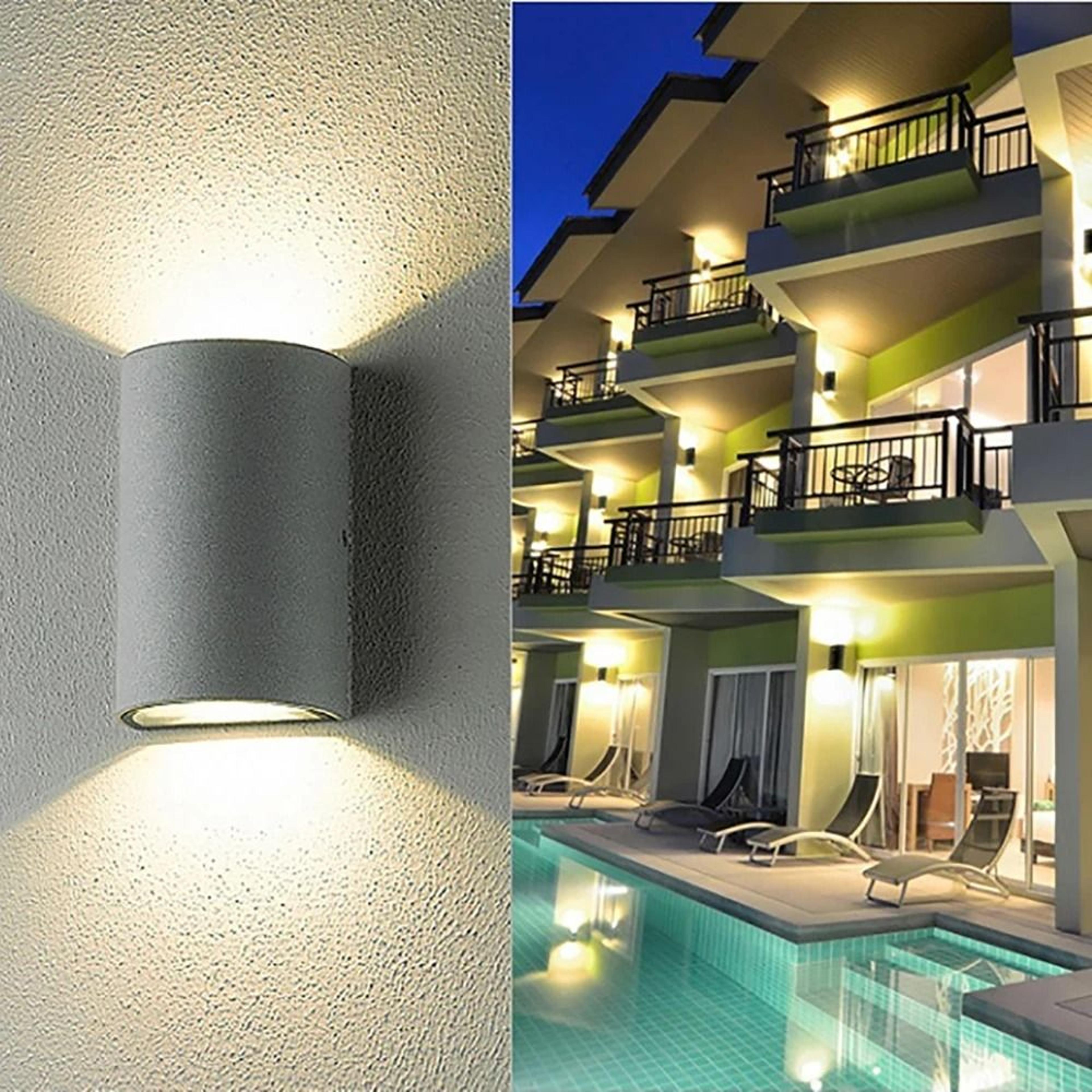 Waterproof Outdoor Up Down Wall Light With Dual Head Garden Sconce 5