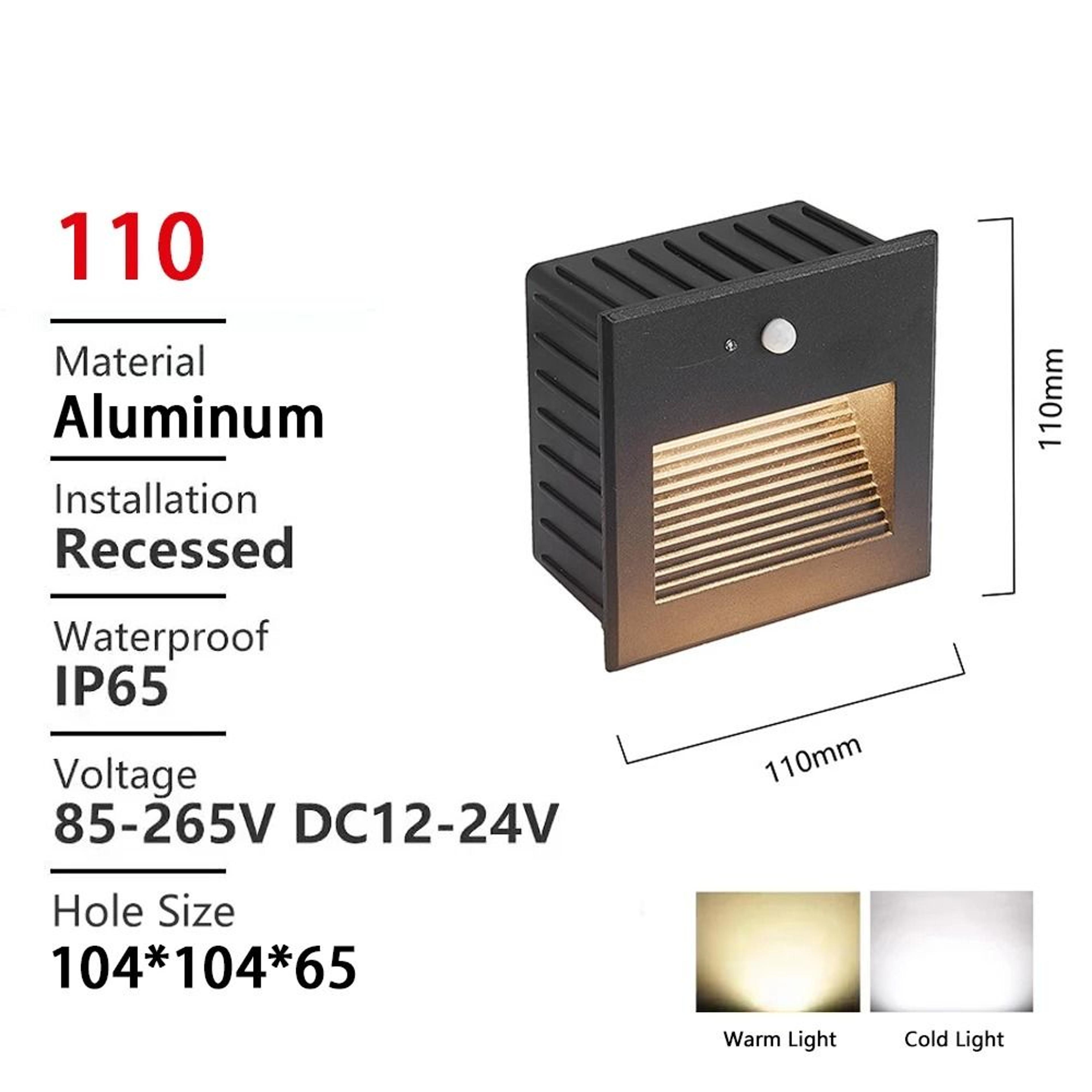 Outdoor Motion Sensor LED Step Light With Waterproof Recessed Design 3