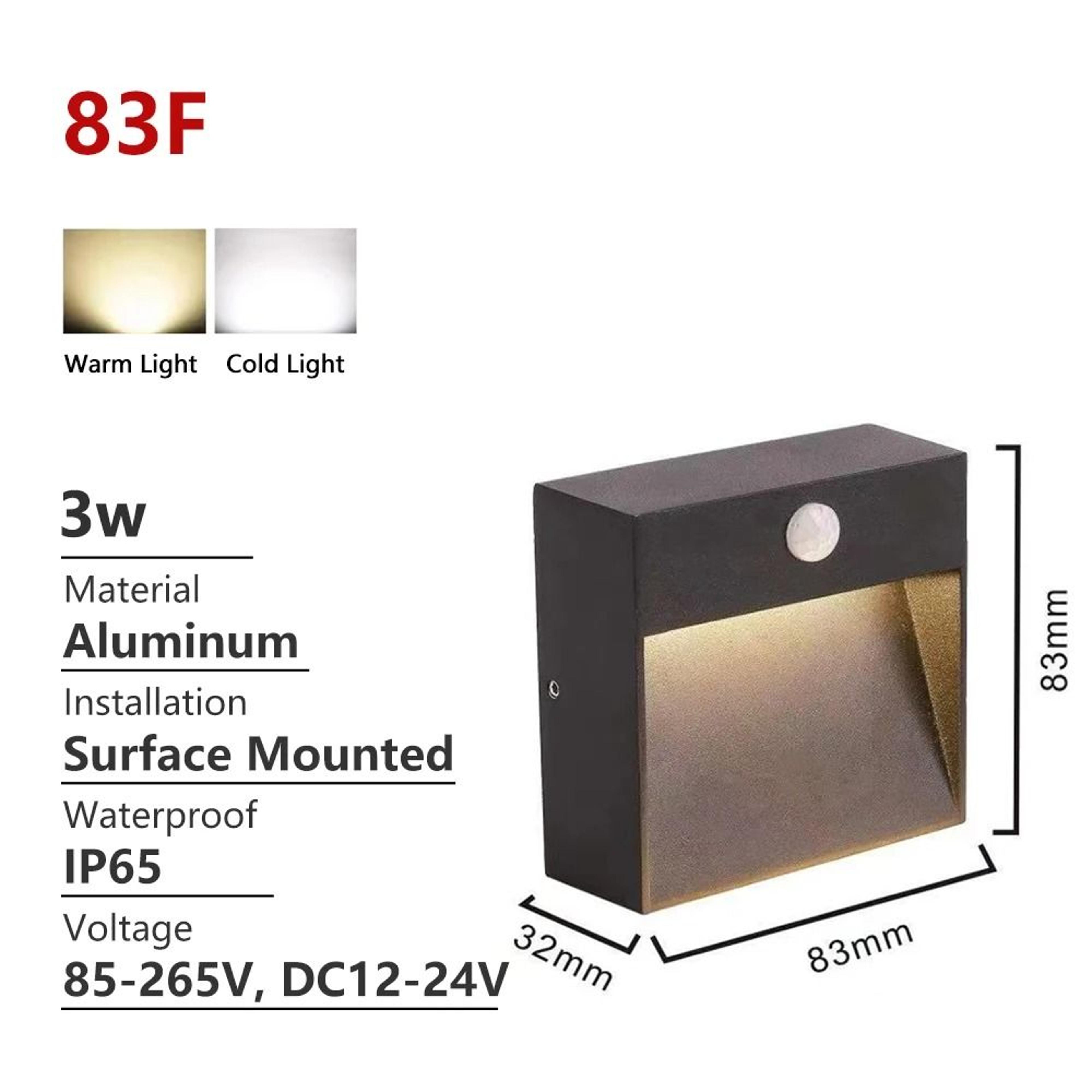 Waterproof Outdoor Motion Sensor LED Stair Wall Light For Garden 5