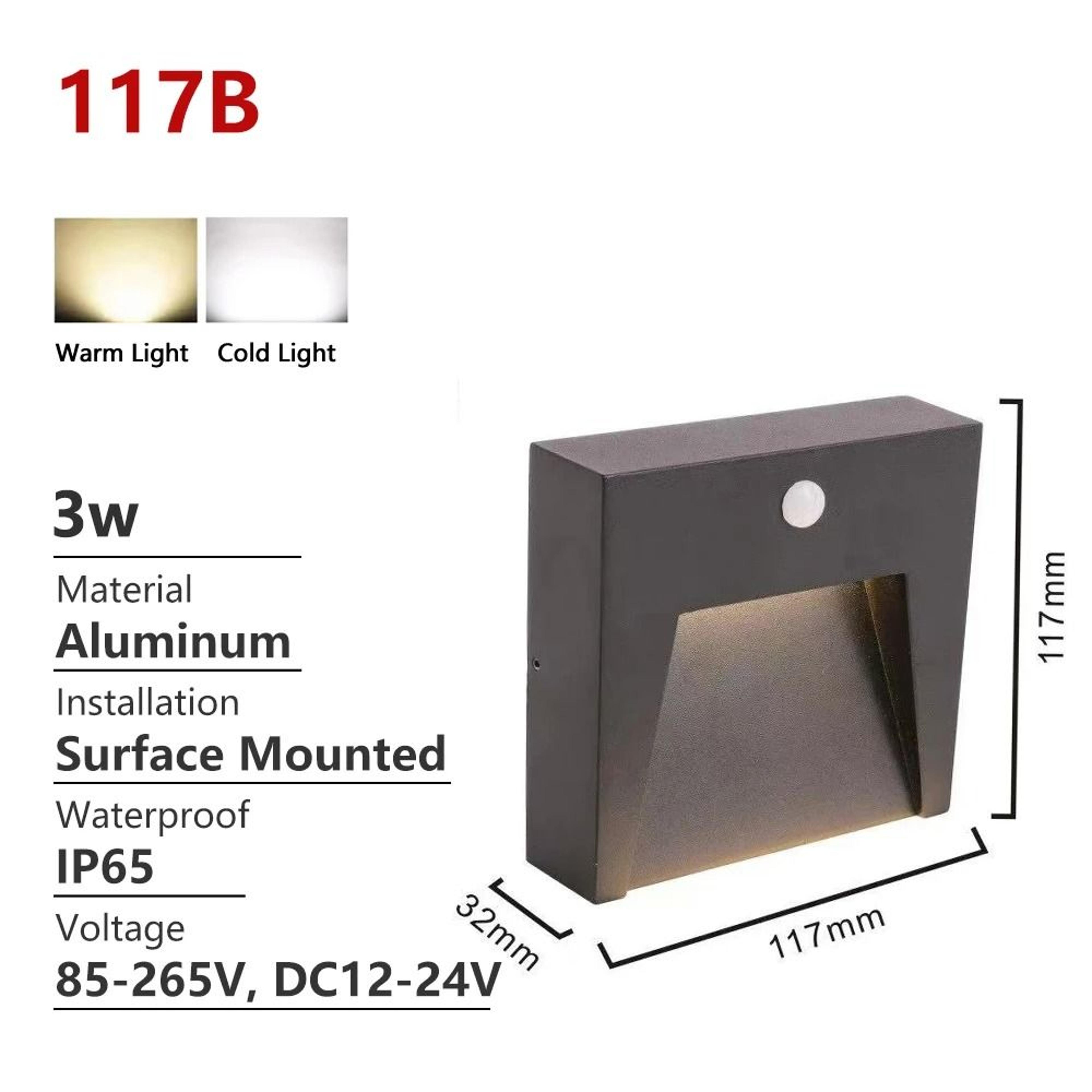 Waterproof Outdoor Motion Sensor LED Stair Wall Light For Garden 2