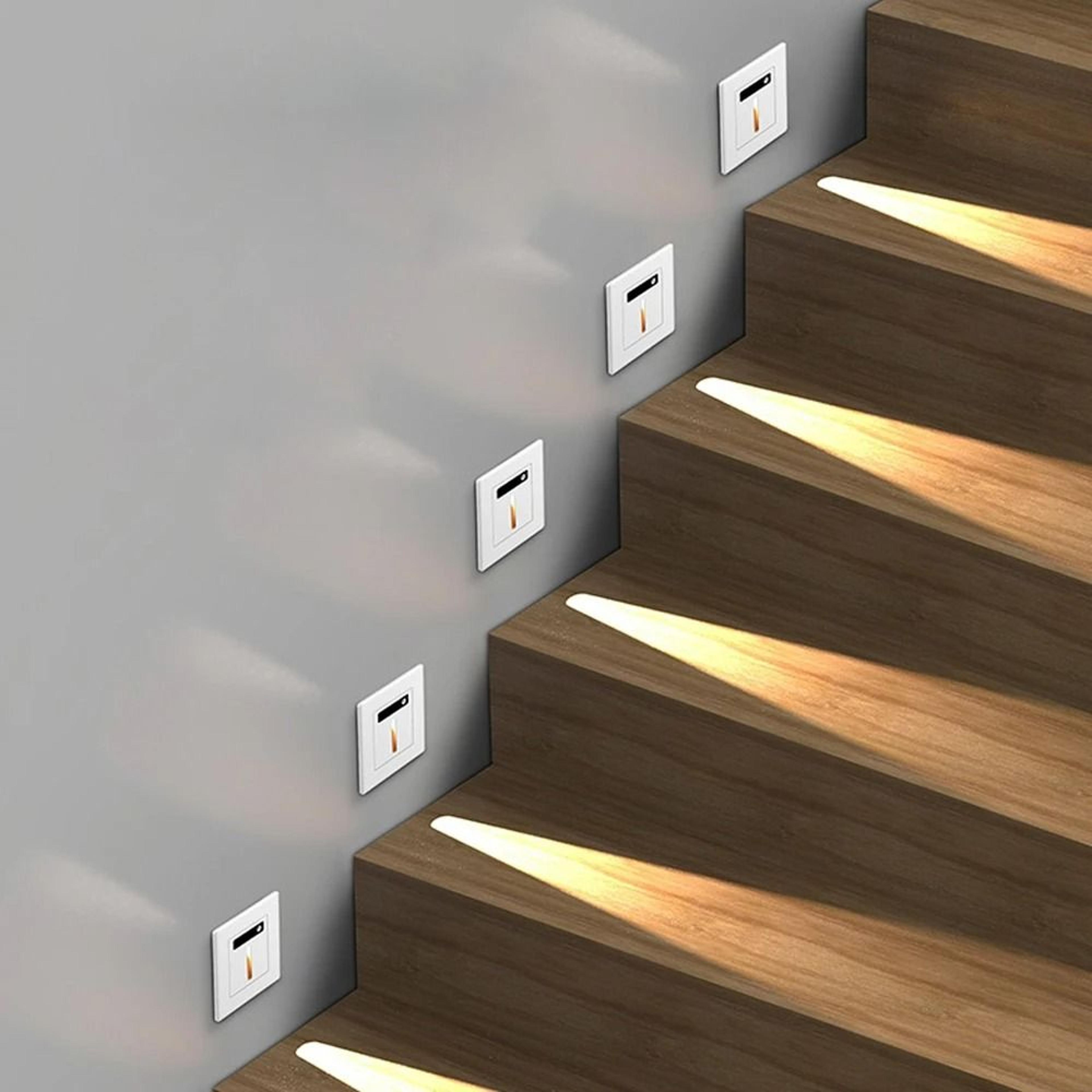 recessed motion sensor led stair light with tempered glass