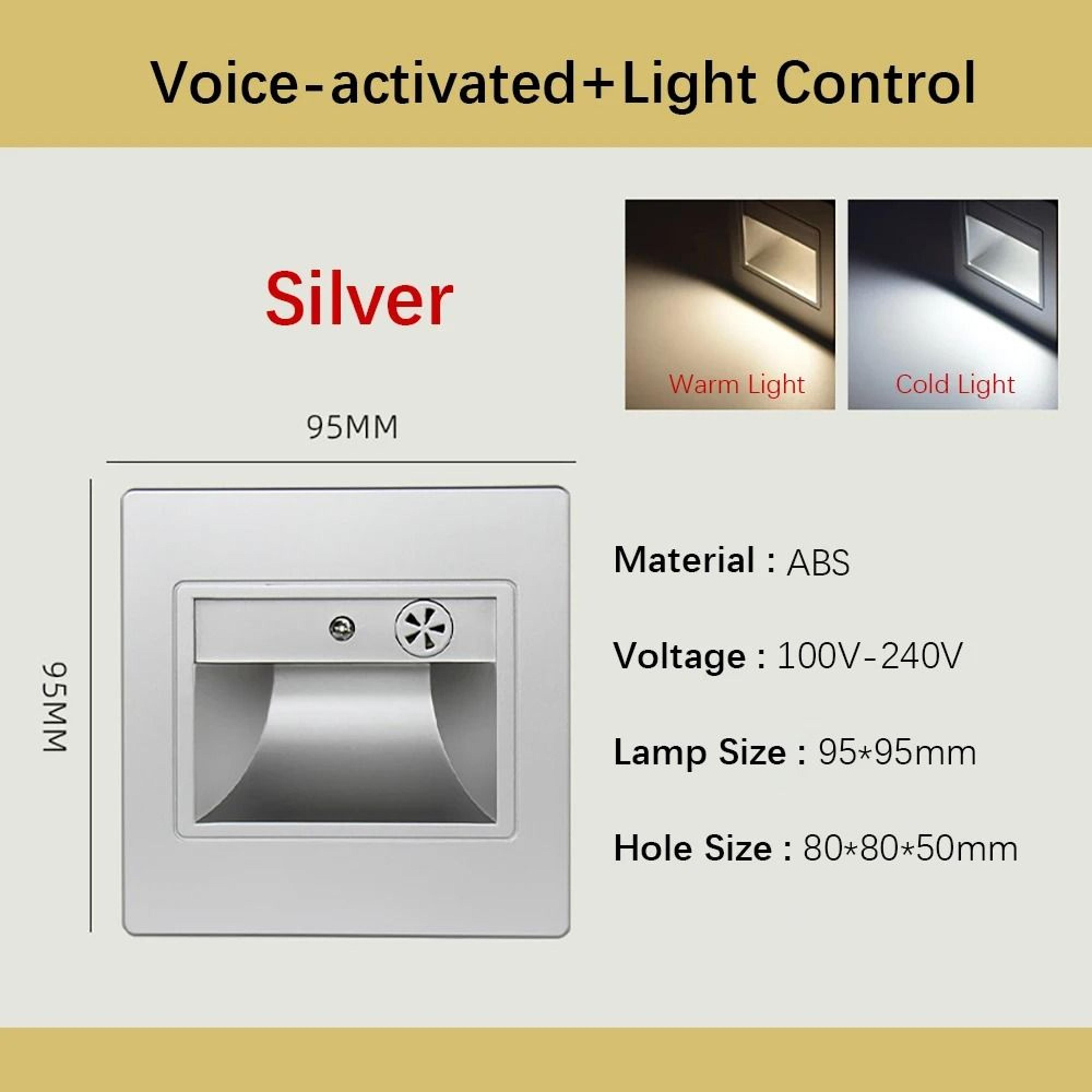 Smart Recessed LED Stair Light With Motion And Voice Sensor 12
