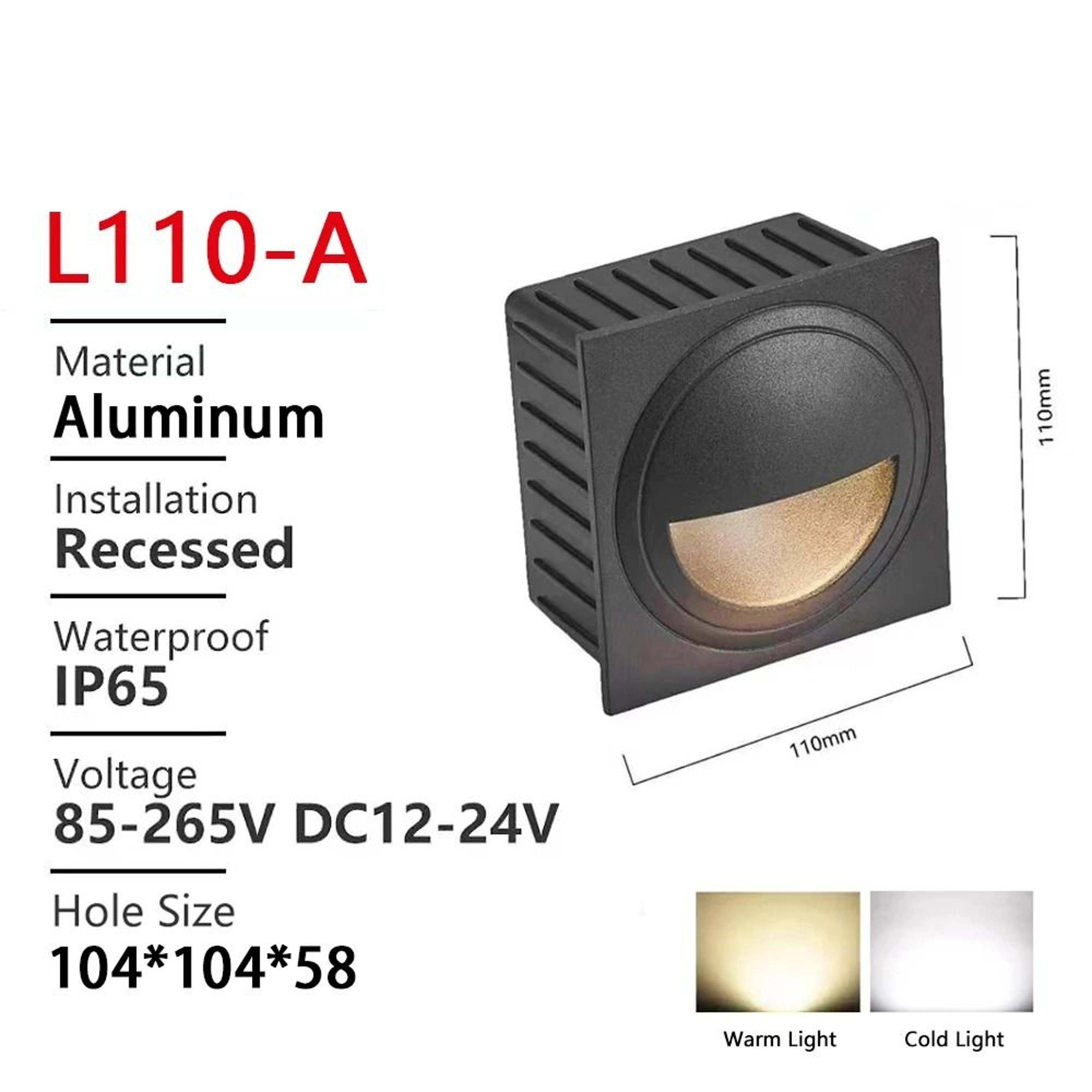 Waterproof Square Recessed Outdoor LED Wall Light For Balcony And Yard 2