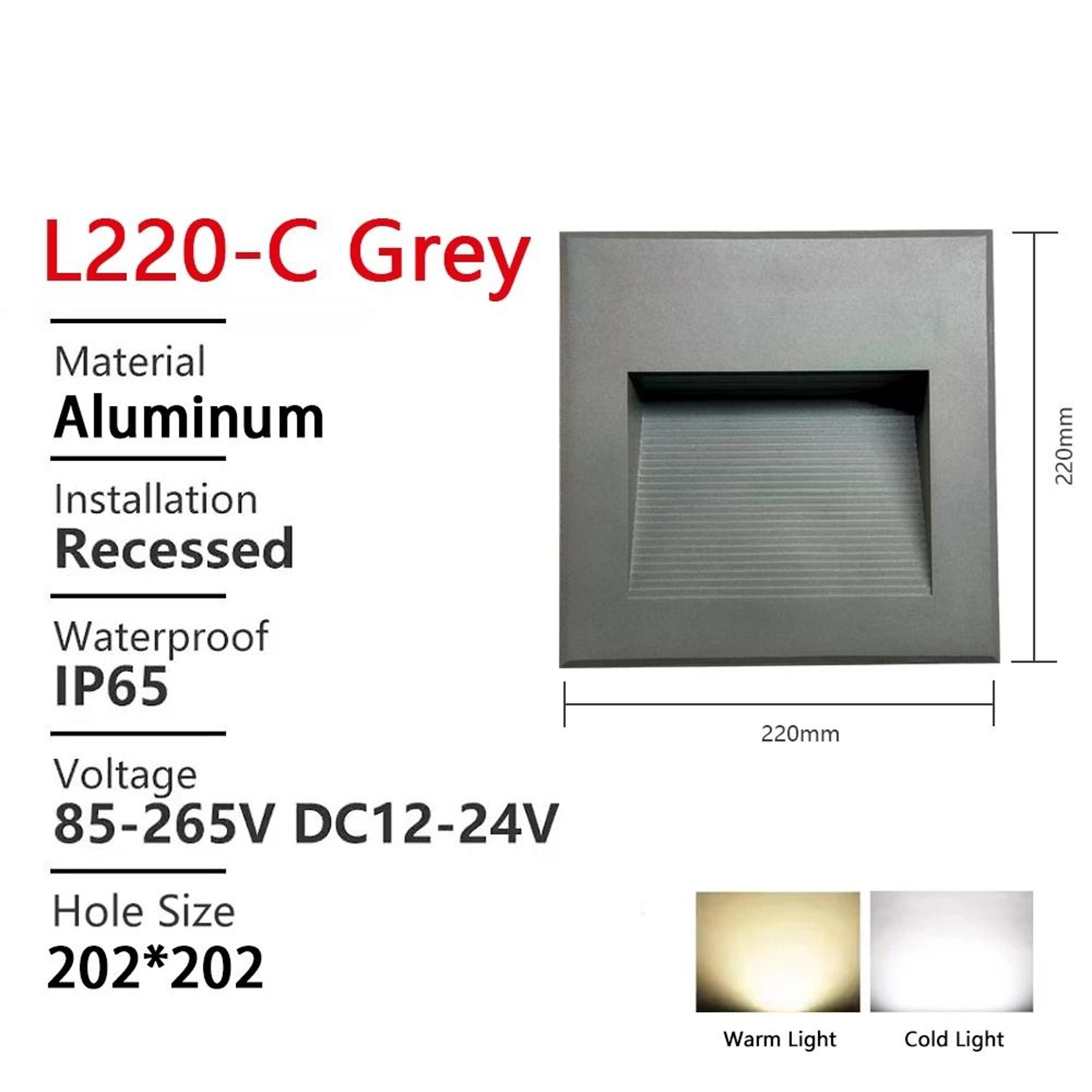 Waterproof Square Recessed Outdoor LED Wall Light For Balcony And Yard 11