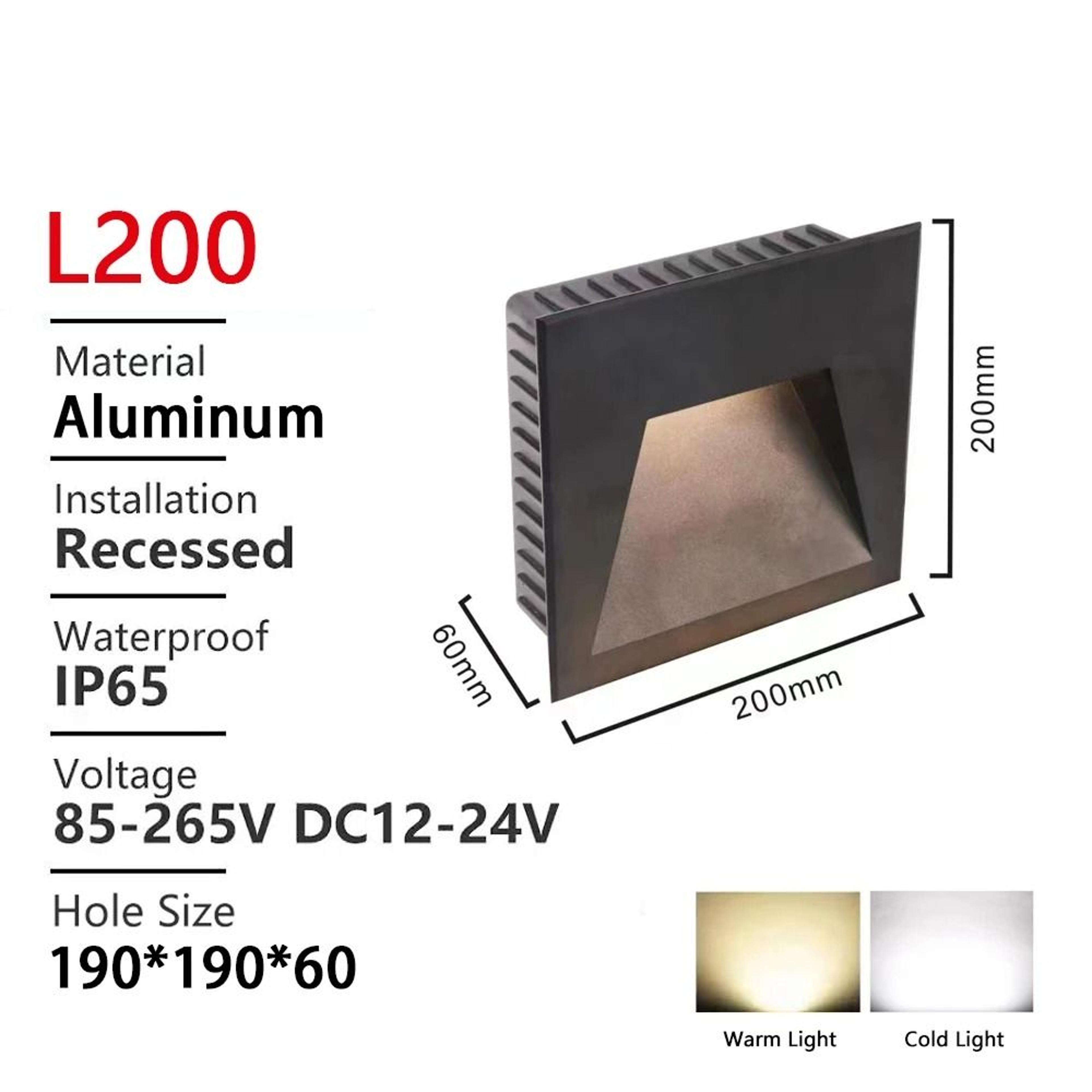 Waterproof Square Recessed Outdoor LED Wall Light For Balcony And Yard 9