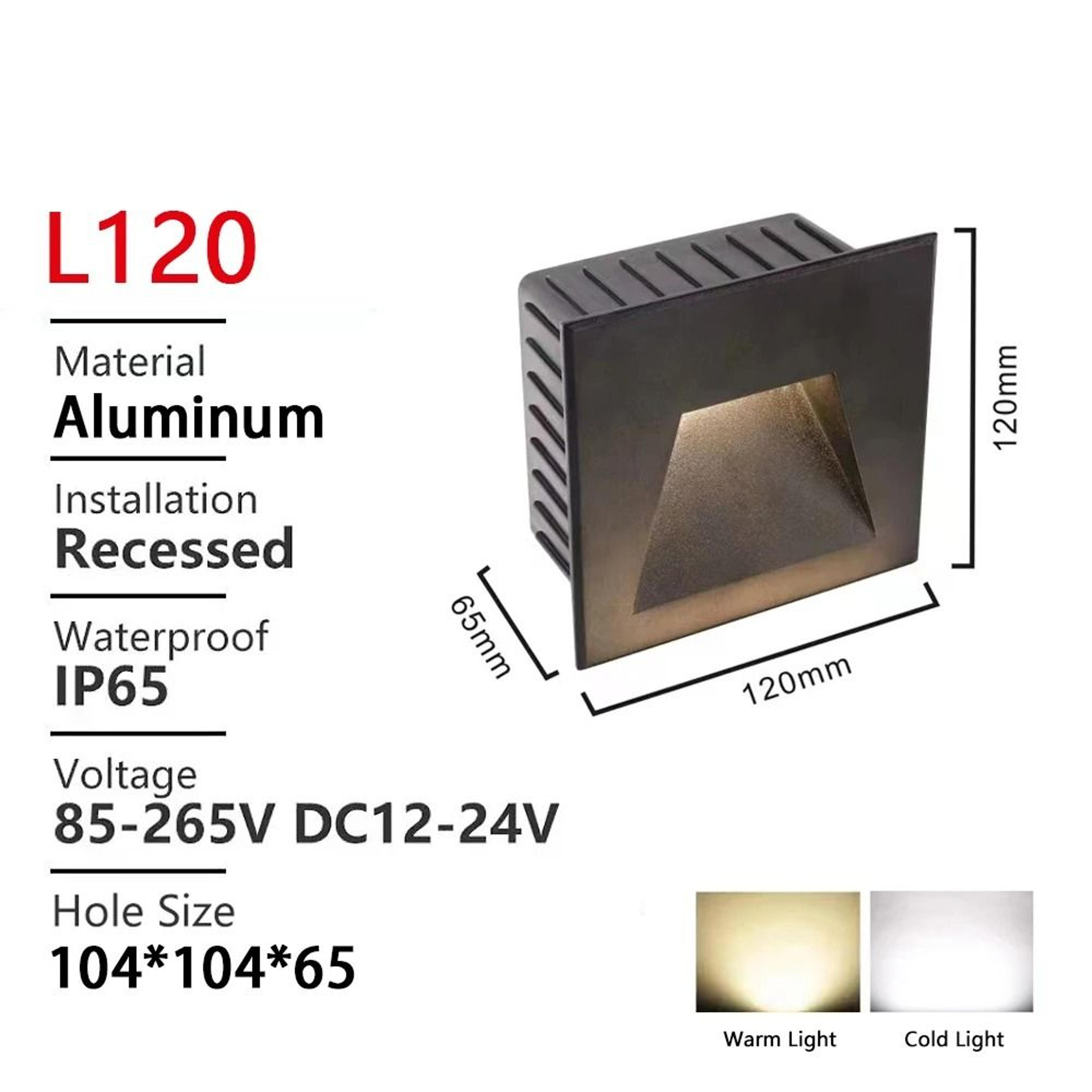 Waterproof Square Recessed Outdoor LED Wall Light For Balcony And Yard 4