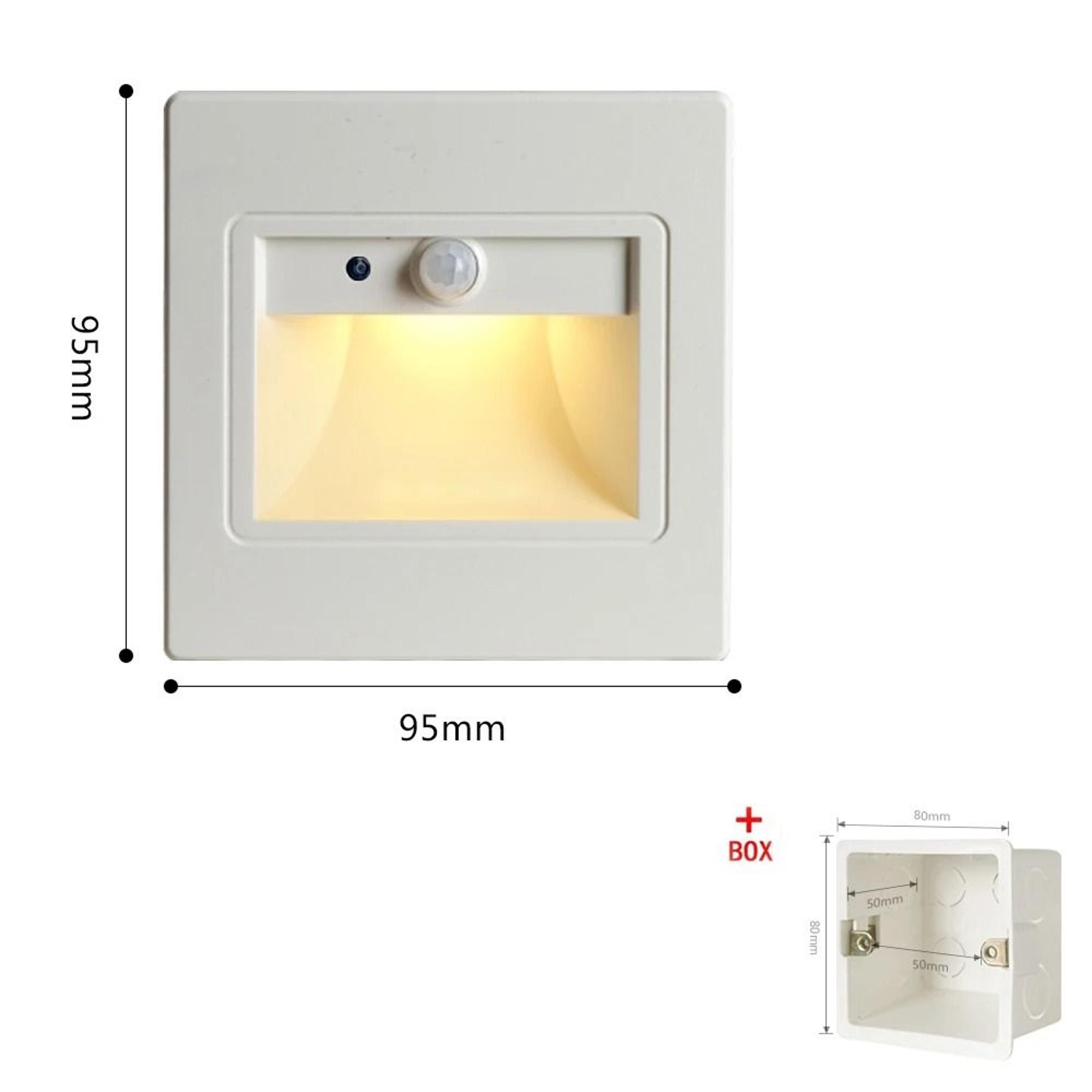 Smart PIR Motion Sensor Recessed LED Stair Light For Indoor Walls 10