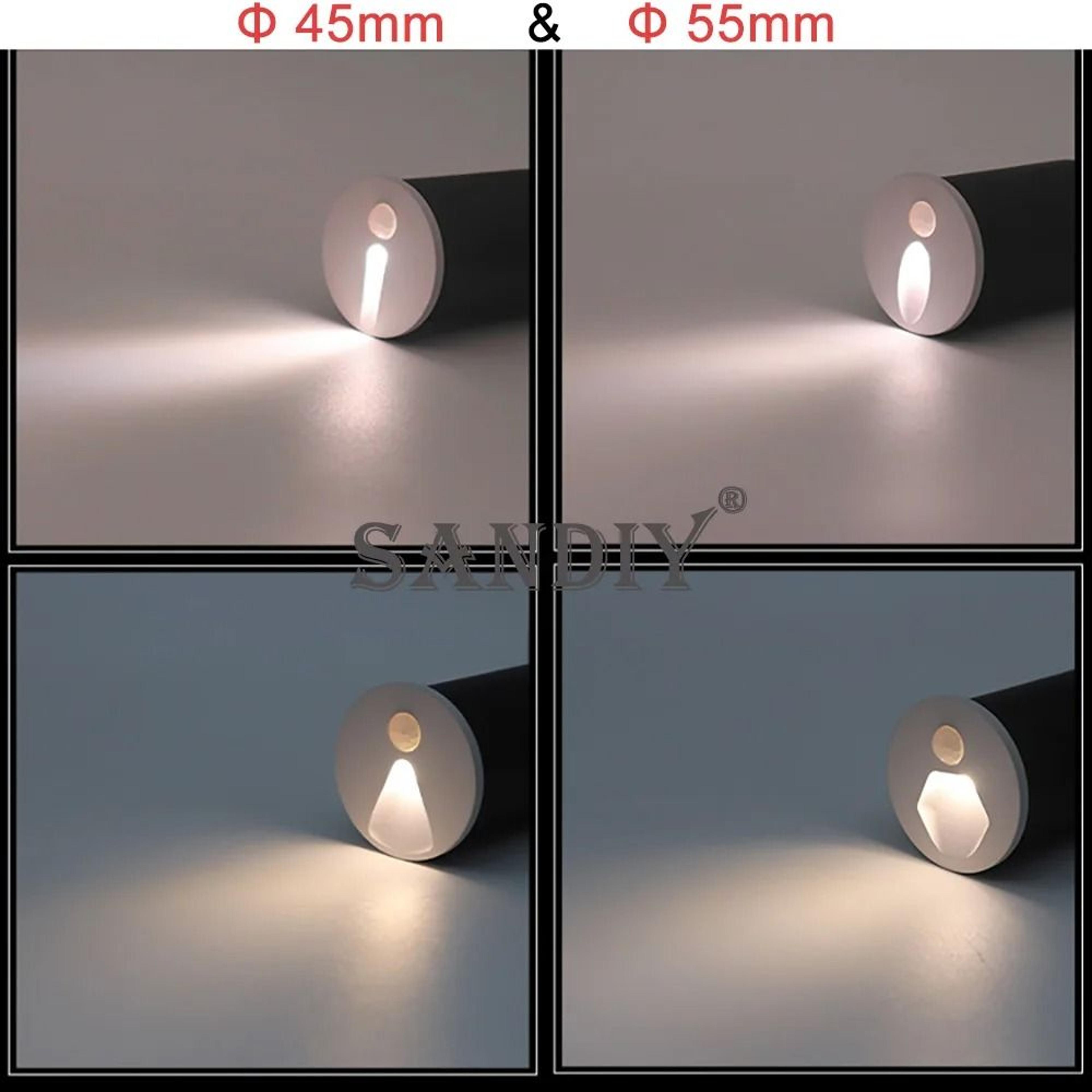 55mm Round Recessed LED Stair Light With Motion Sensor 16