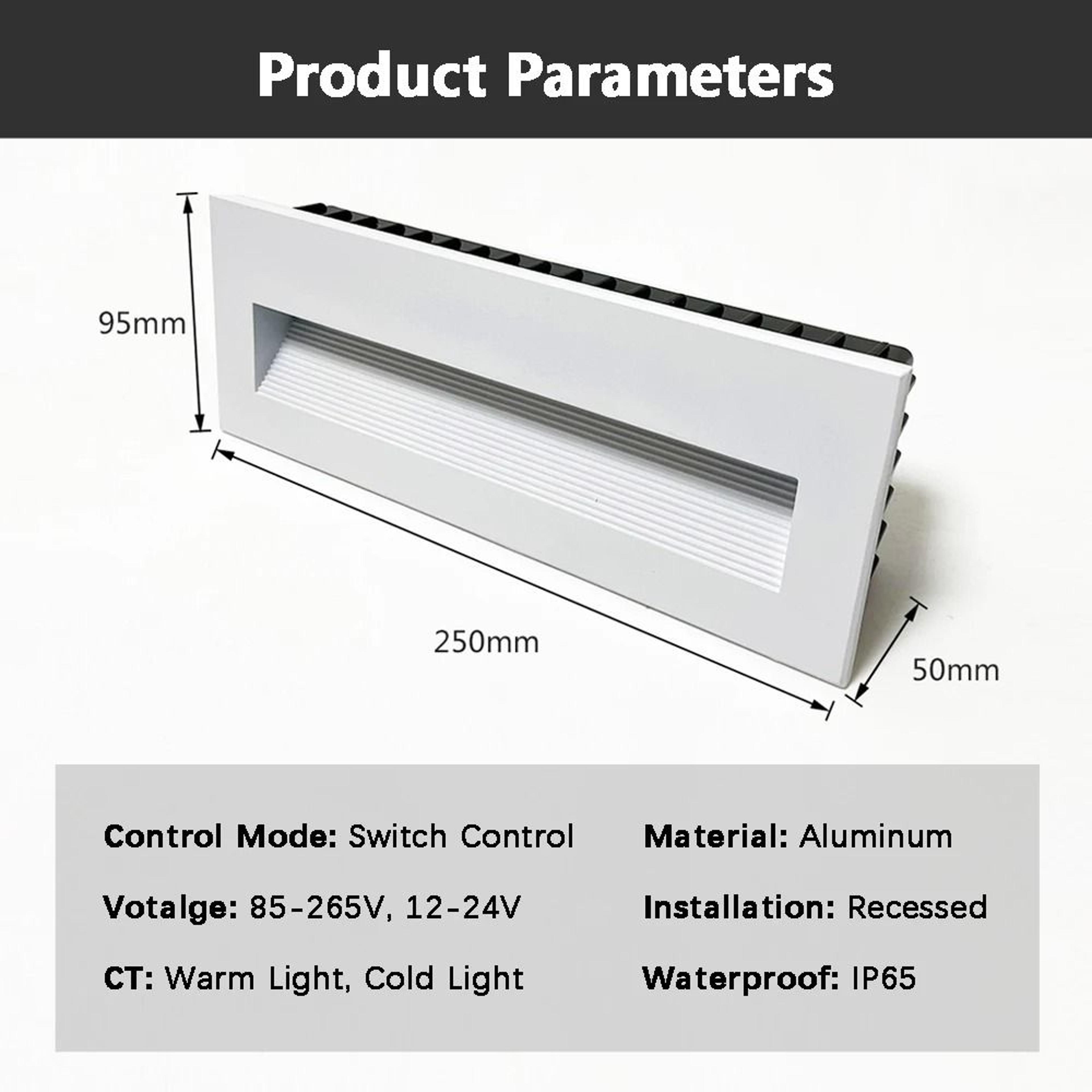 White Recessed LED Outdoor Stair Step Wall Light For Balcony And Fence 2