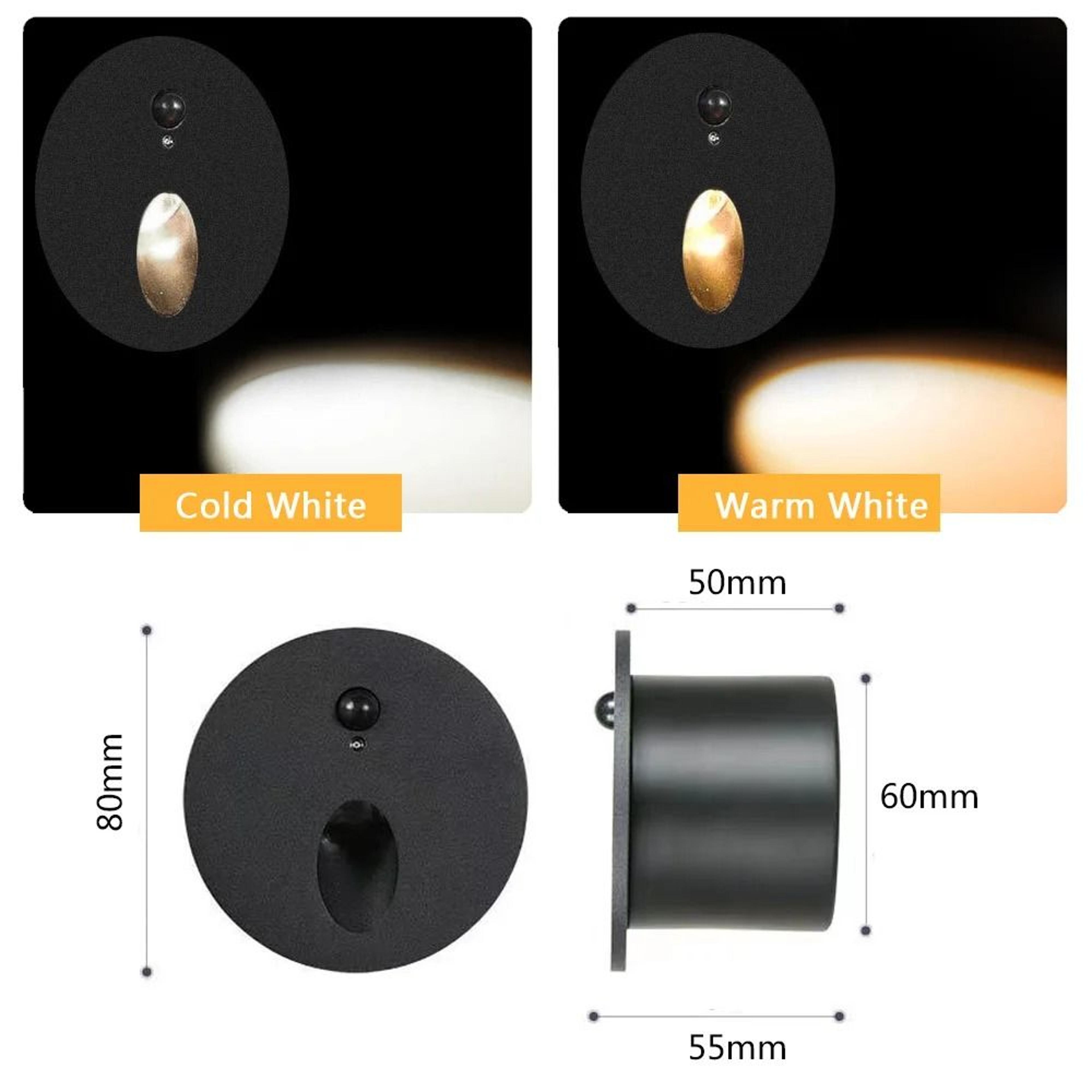 Round Recessed LED Stair Light With Motion Sensor And 60mm Mounting Box 3