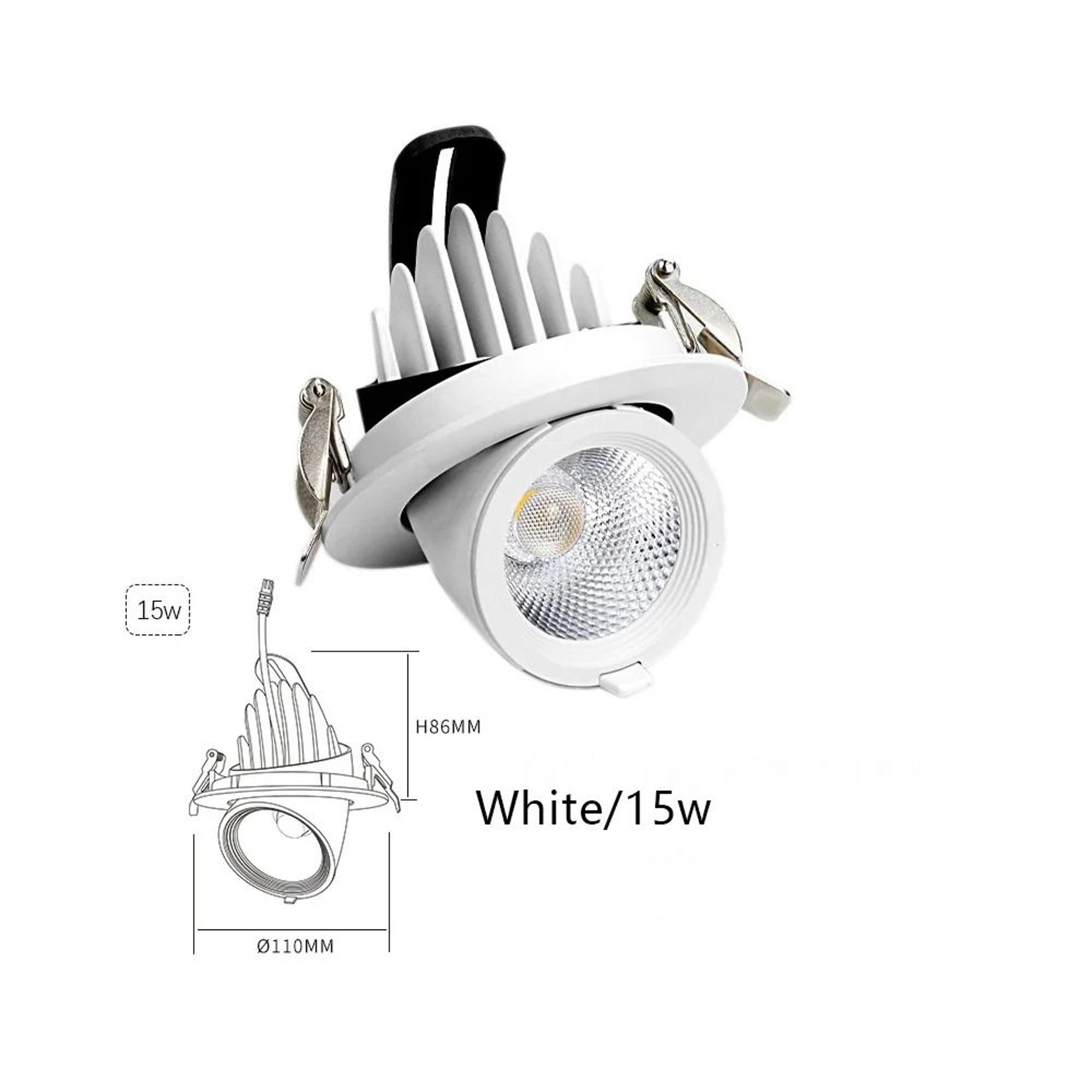 15W Adjustable Recessed COB LED Ceiling Spotlight For Home And Shop Displays 4