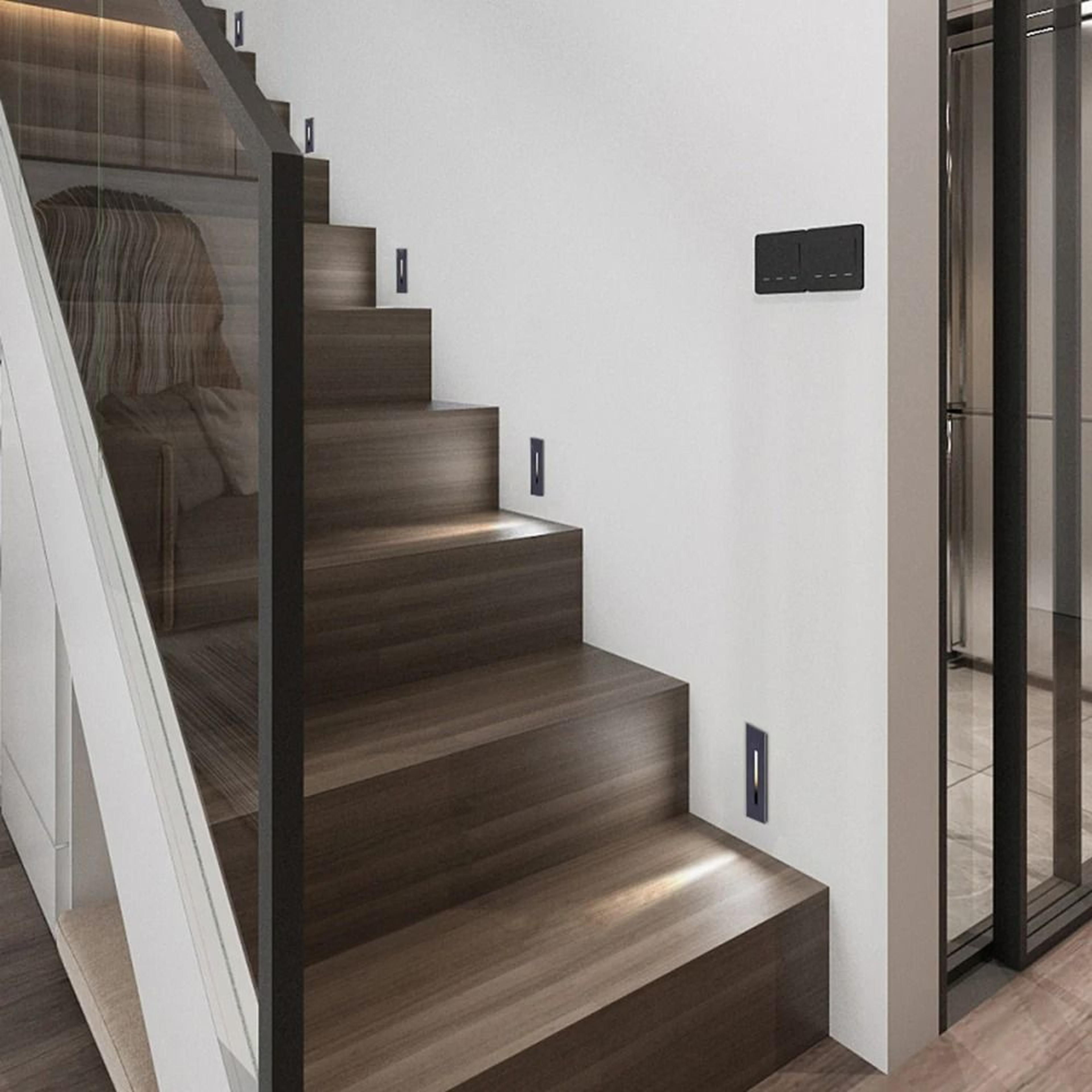 Aluminum Recessed LED Stair Step Wall Light For Hallways And Kitchens 3