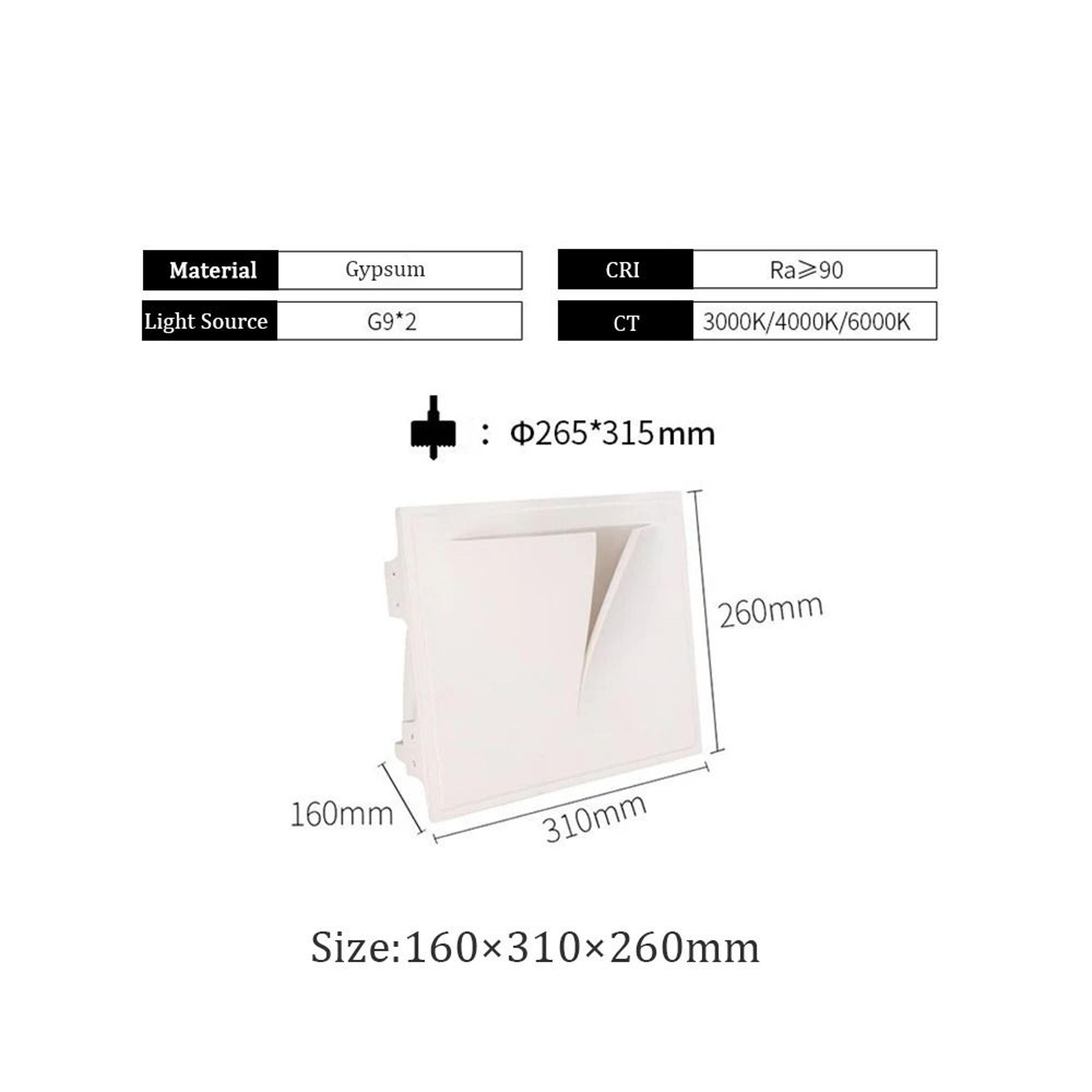 Minimalist Gypsum Recessed Wall Light For Bedroom And Living Room 2