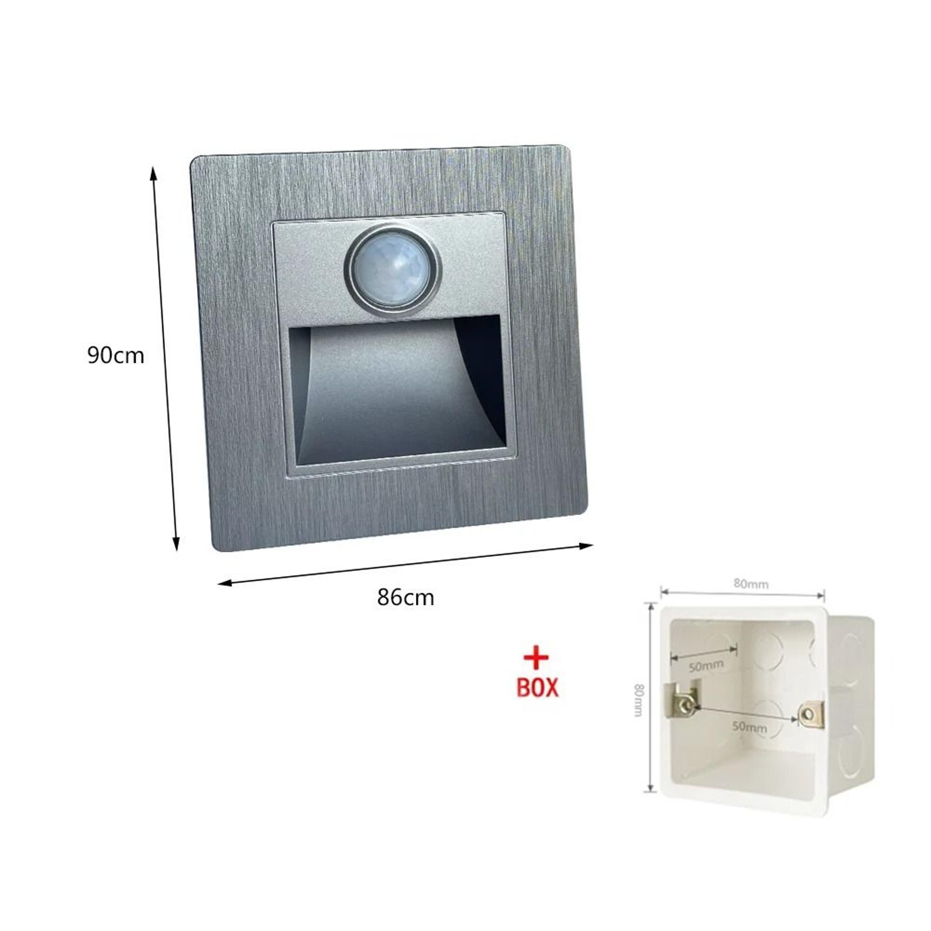 PIR Motion Sensor LED Stair Step Wall Light With BuiltIn Backlight 13