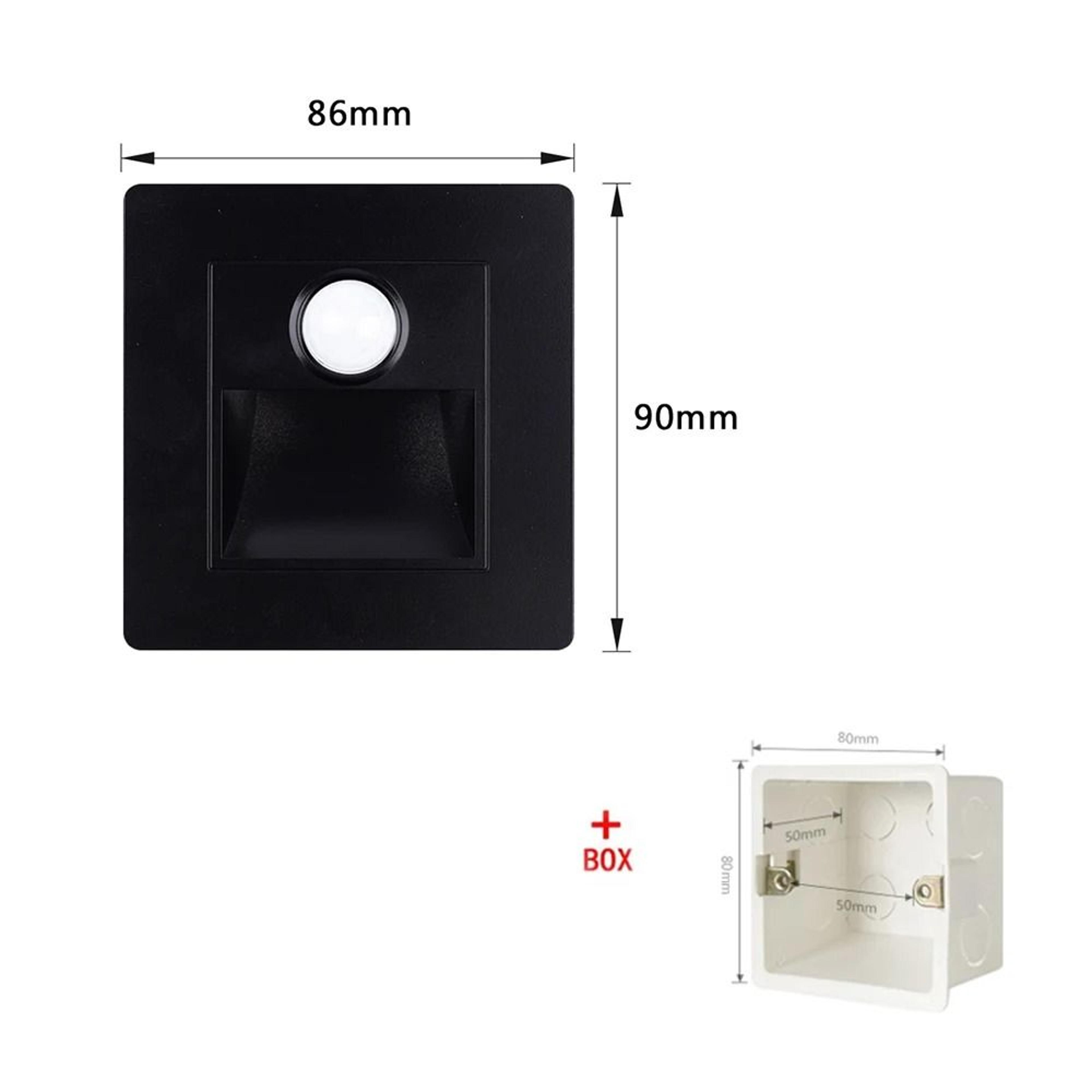 PIR Motion Sensor LED Stair Step Wall Light With BuiltIn Backlight 8