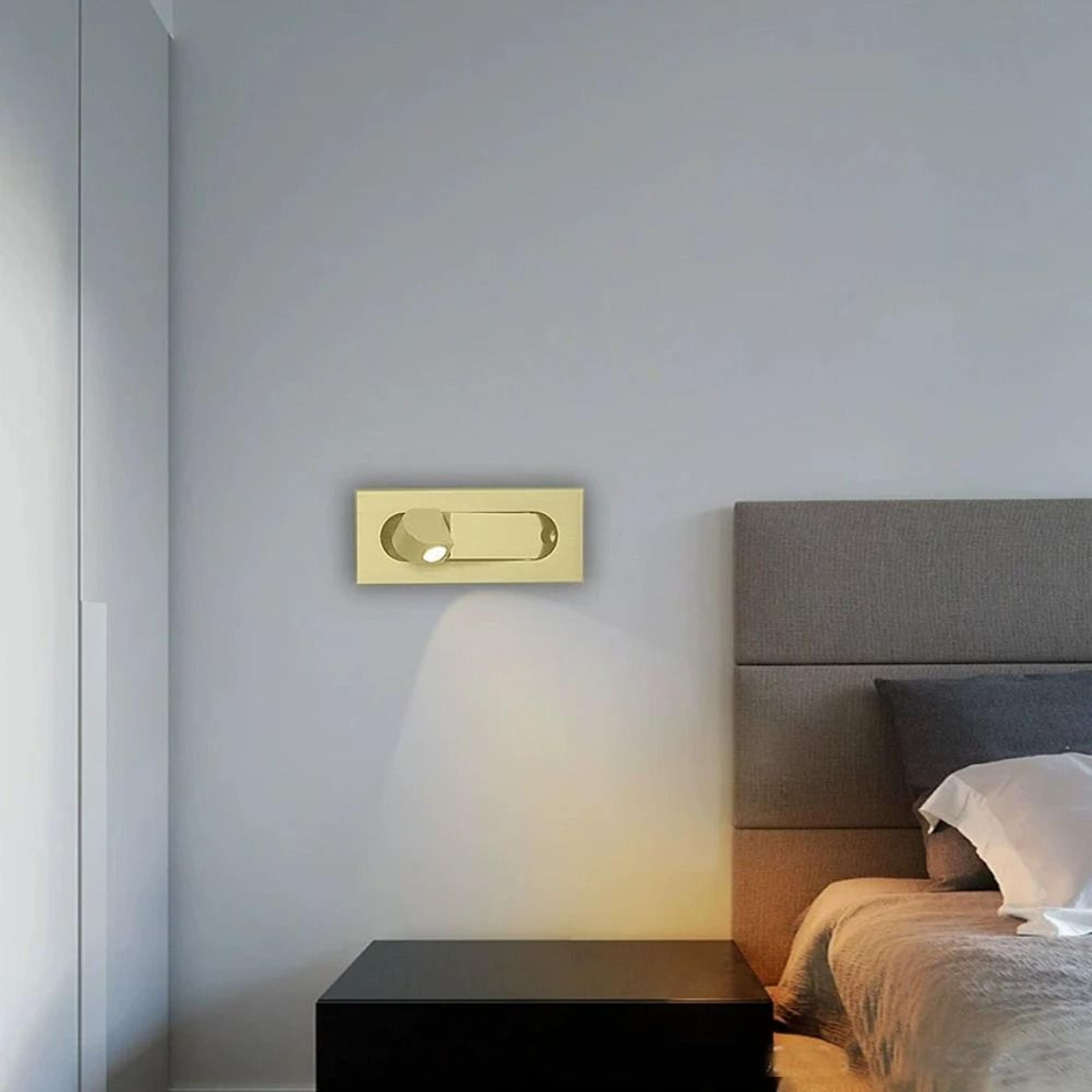 3W Adjustable Recessed LED Bedside Reading Wall Light With Switch 10