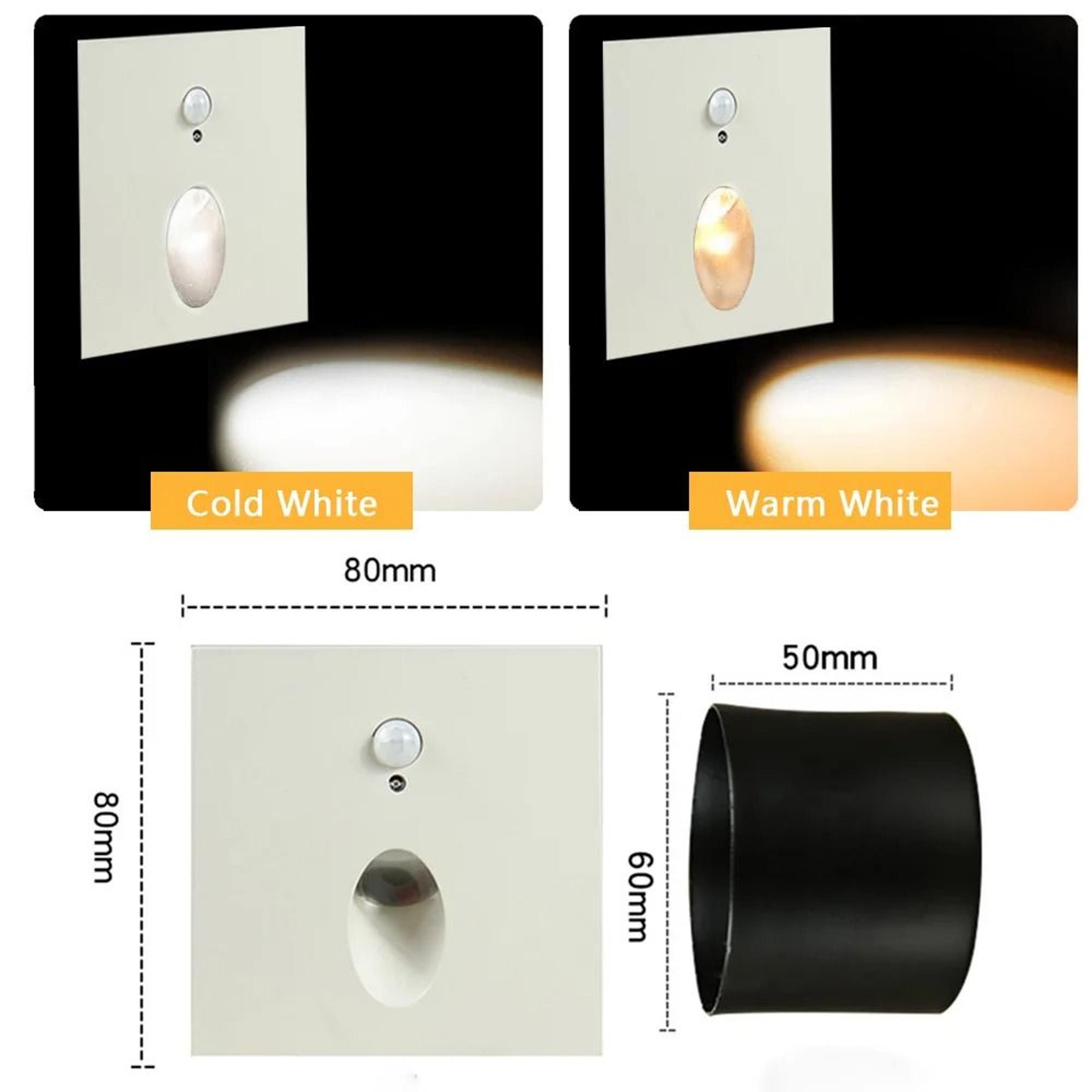 round or square recessed motion sensor led stair light with 60mm mounting box