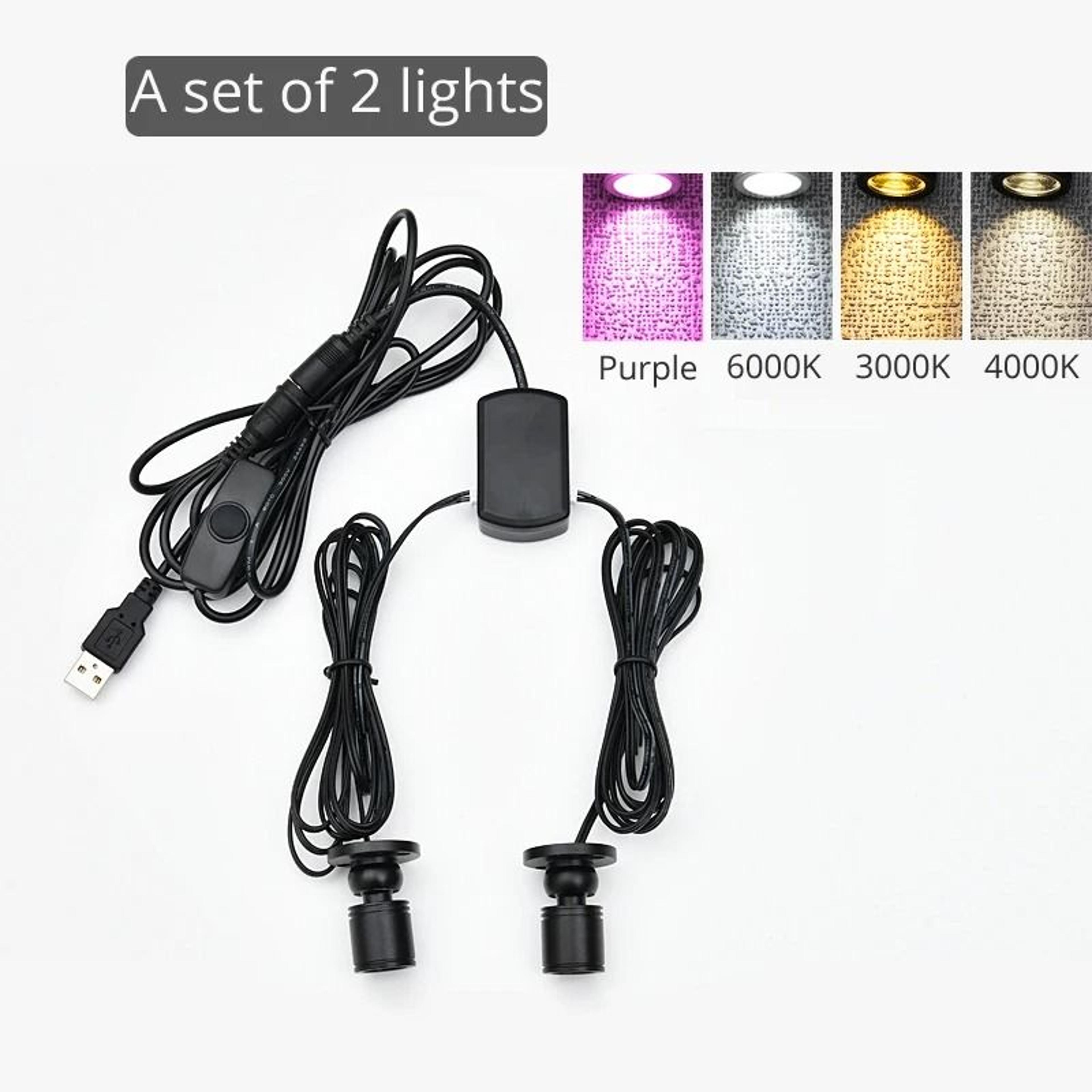 5V USB Mini LED Swivel Spotlights With Dimming Switch For Cabinet And Display Lighting 2