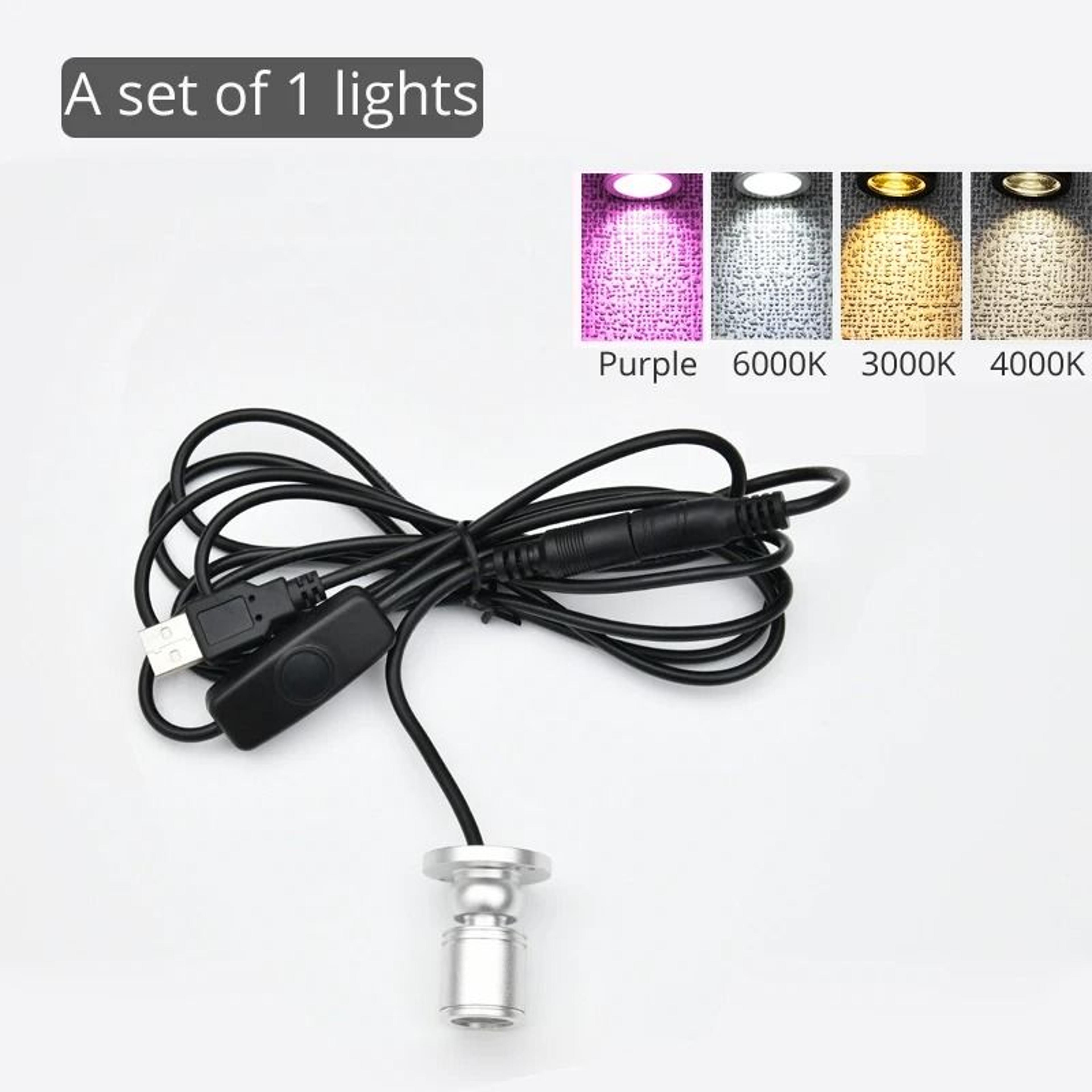 5V USB Mini LED Swivel Spotlights With Dimming Switch For Cabinet And Display Lighting 1