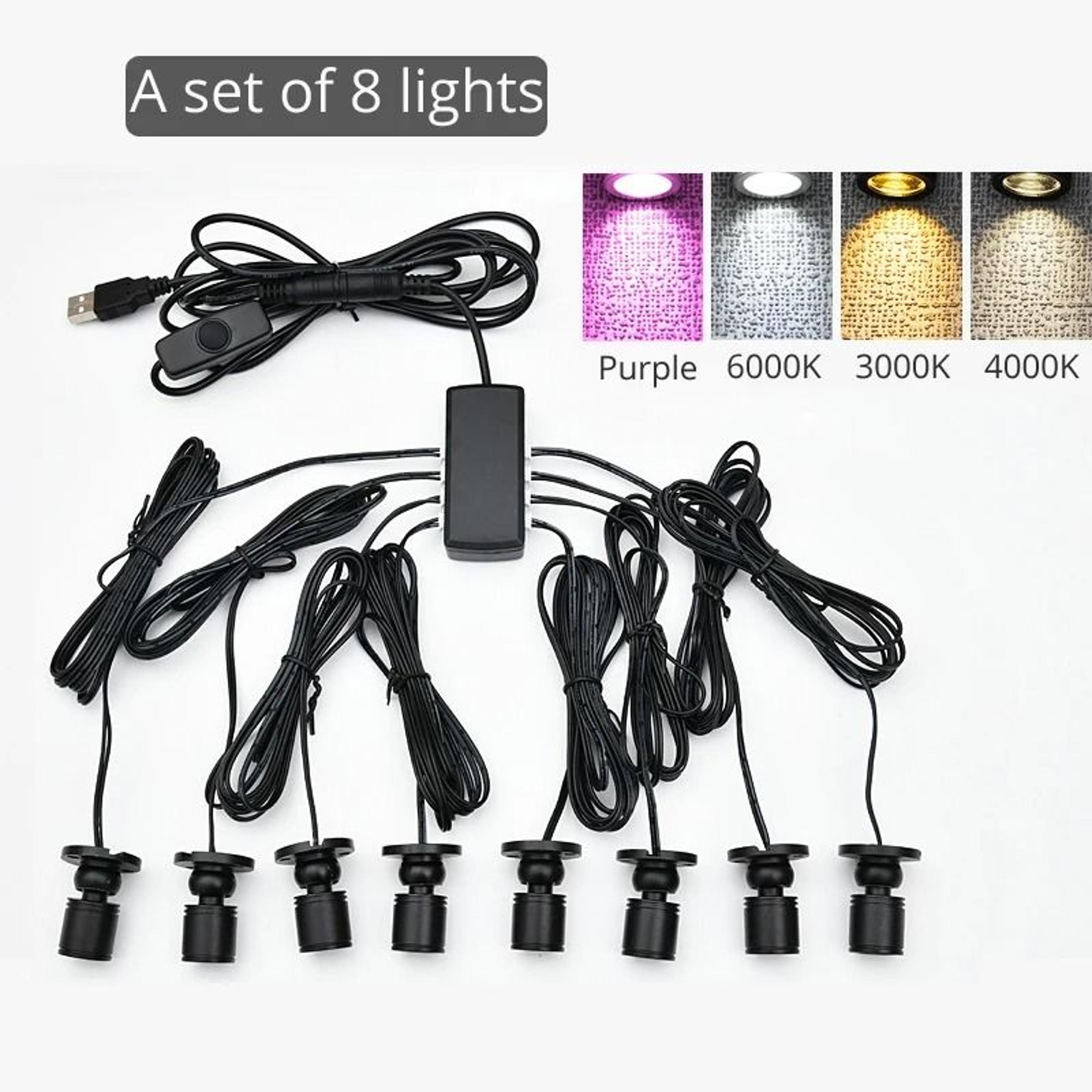 5V USB Mini LED Swivel Spotlights With Dimming Switch For Cabinet And Display Lighting 12