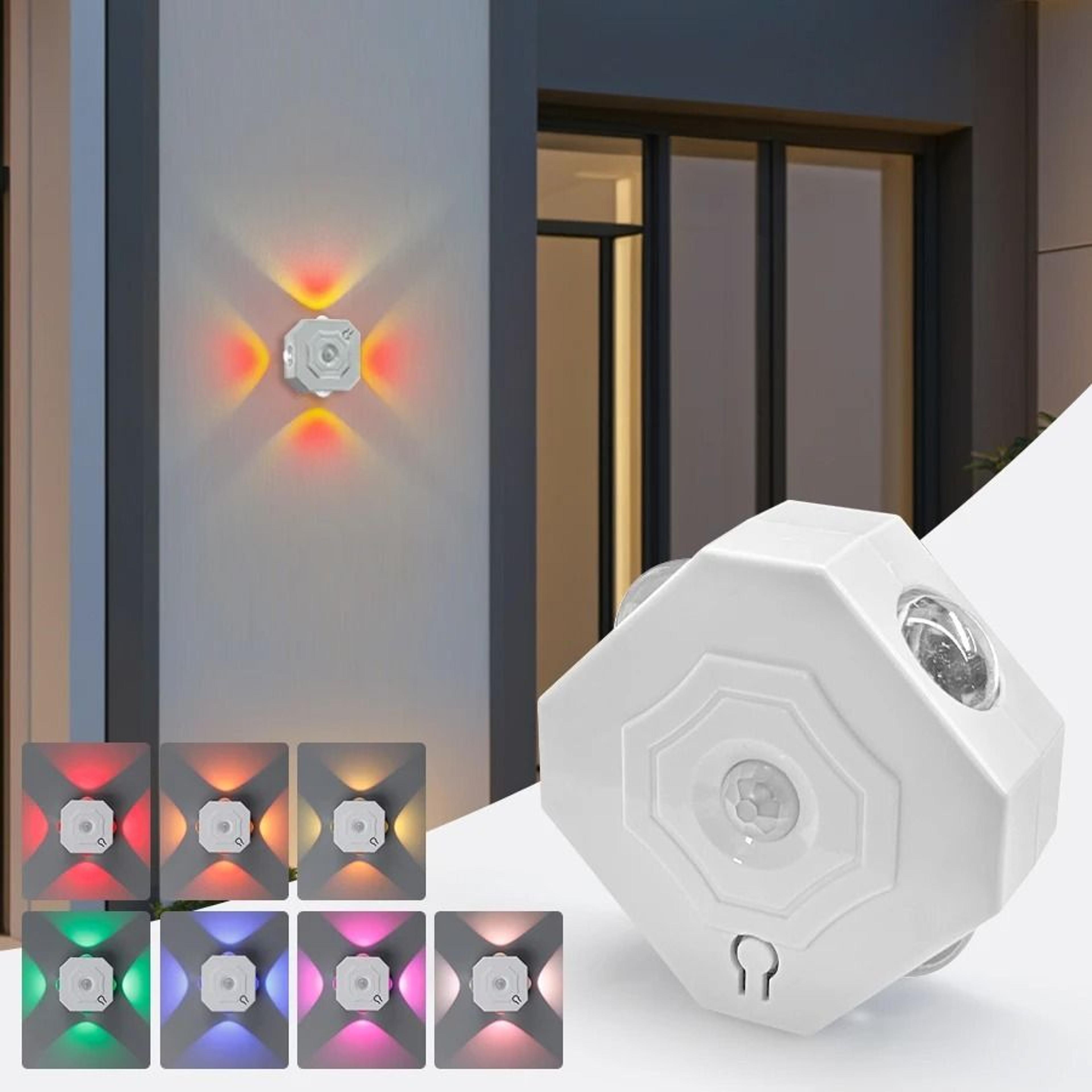 Rechargeable RGB LED Motion Sensor Magnetic Wall Spotlight Night Light 2