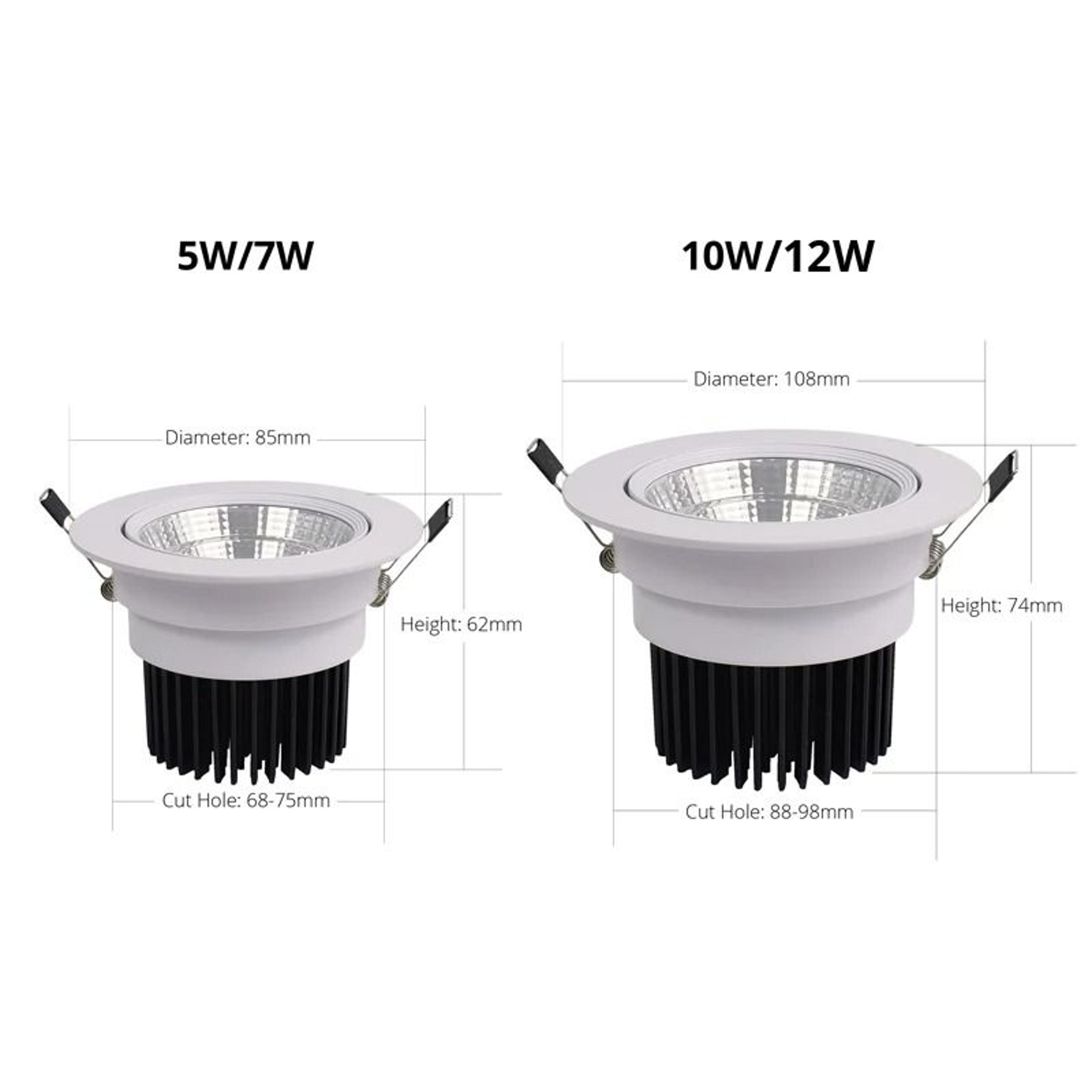 Dimmable Mini COB LED Recessed Ceiling Downlight 3W 5W 7W 12W 3