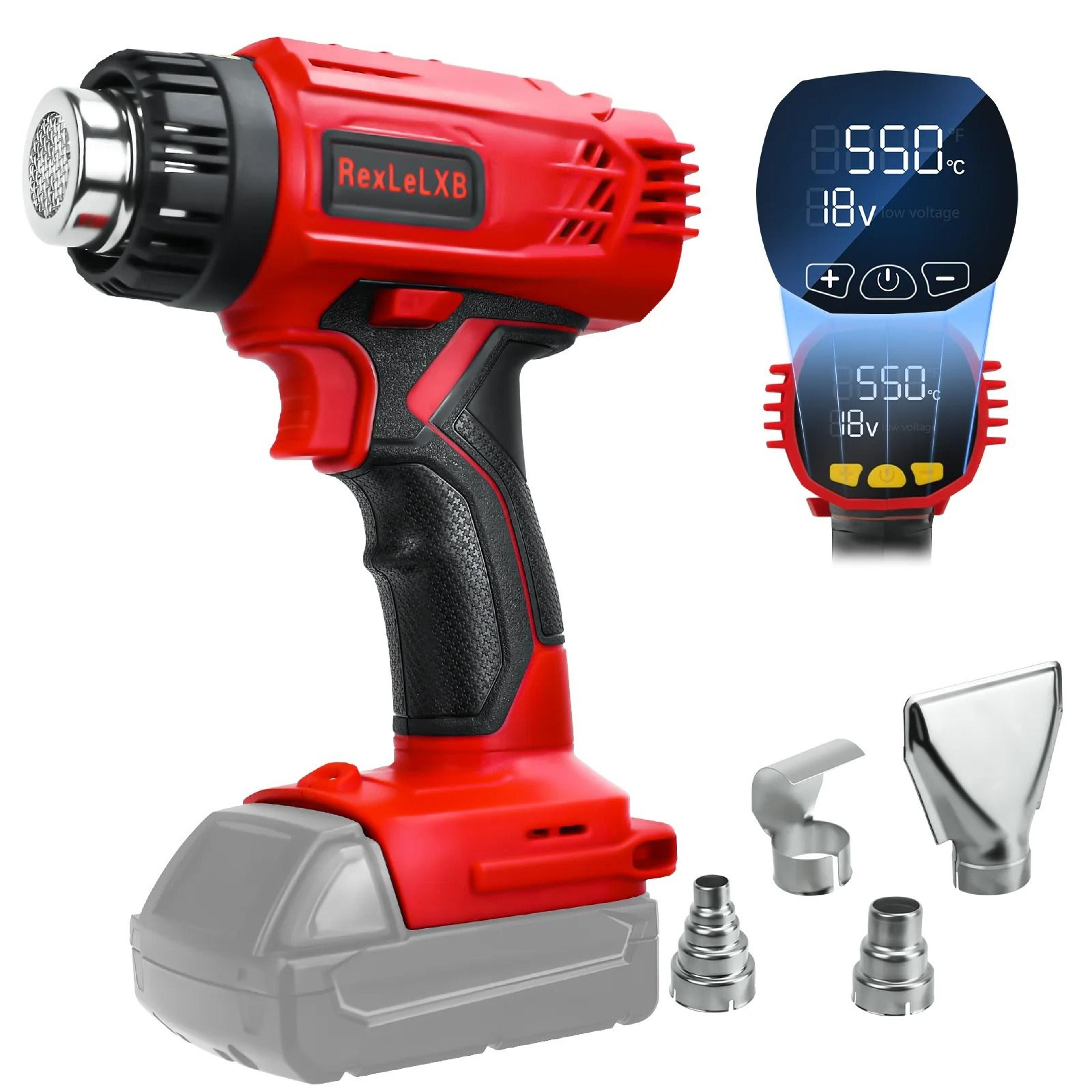 400w cordless heat gun with adjustable temperature for milwaukee 18v batteries
