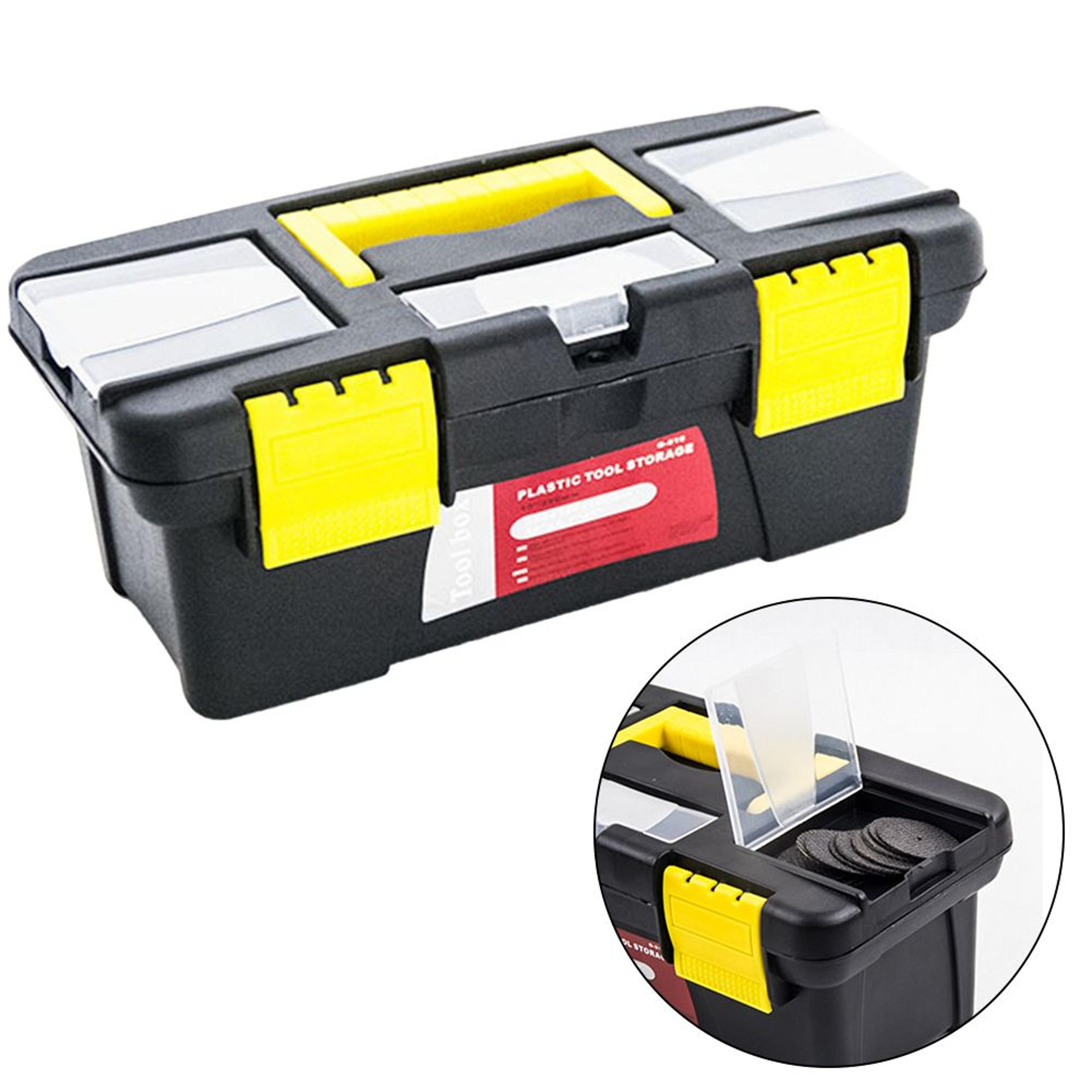 10-inch two-layer plastic toolbox portable tool storage organizer