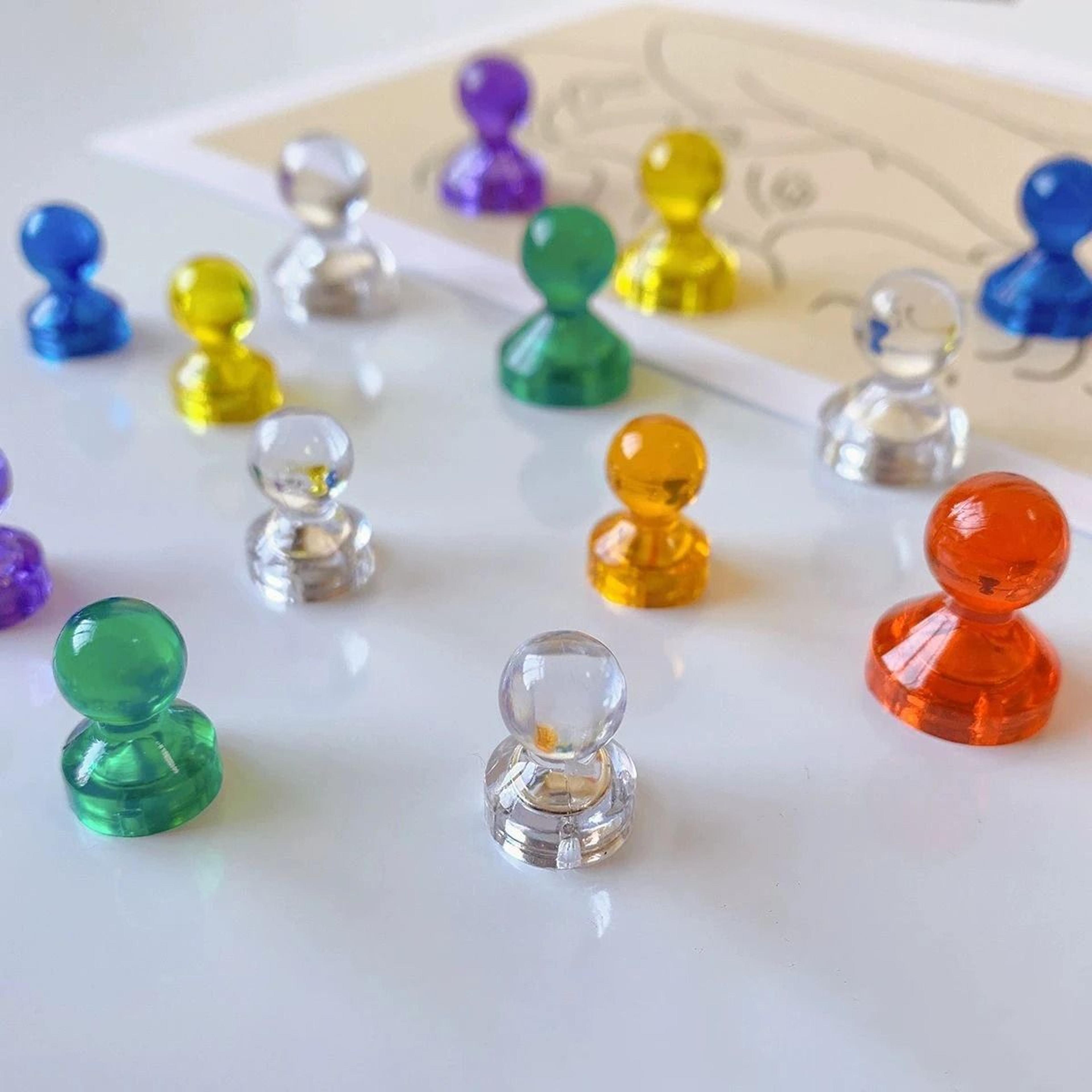 strong colorful transparent magnetic push pins for refrigerator office and whiteboard organization