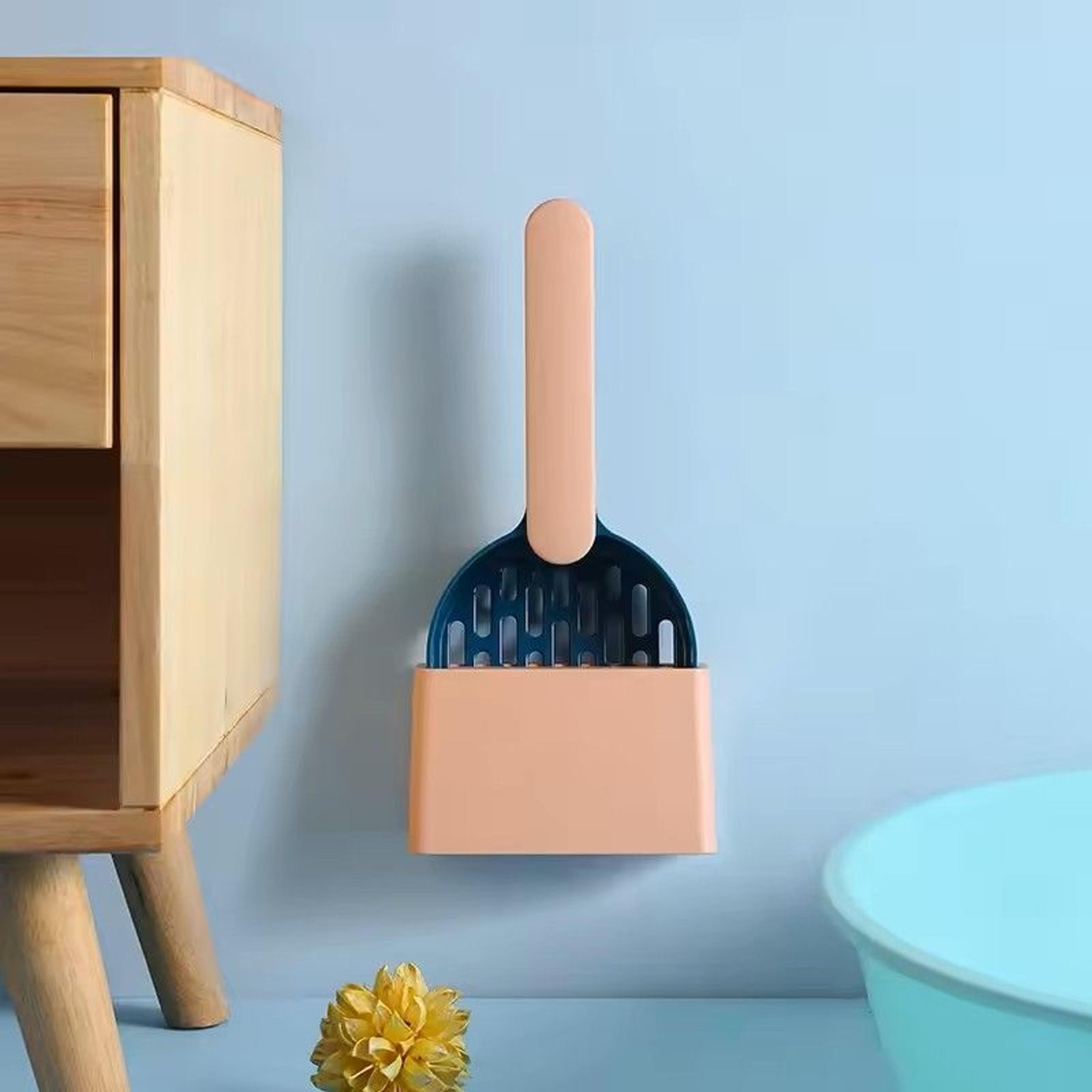 SelfCleaning Cat Litter Scoop With Base And Holder QuickSift Shovel For Cleaner Boxes 2