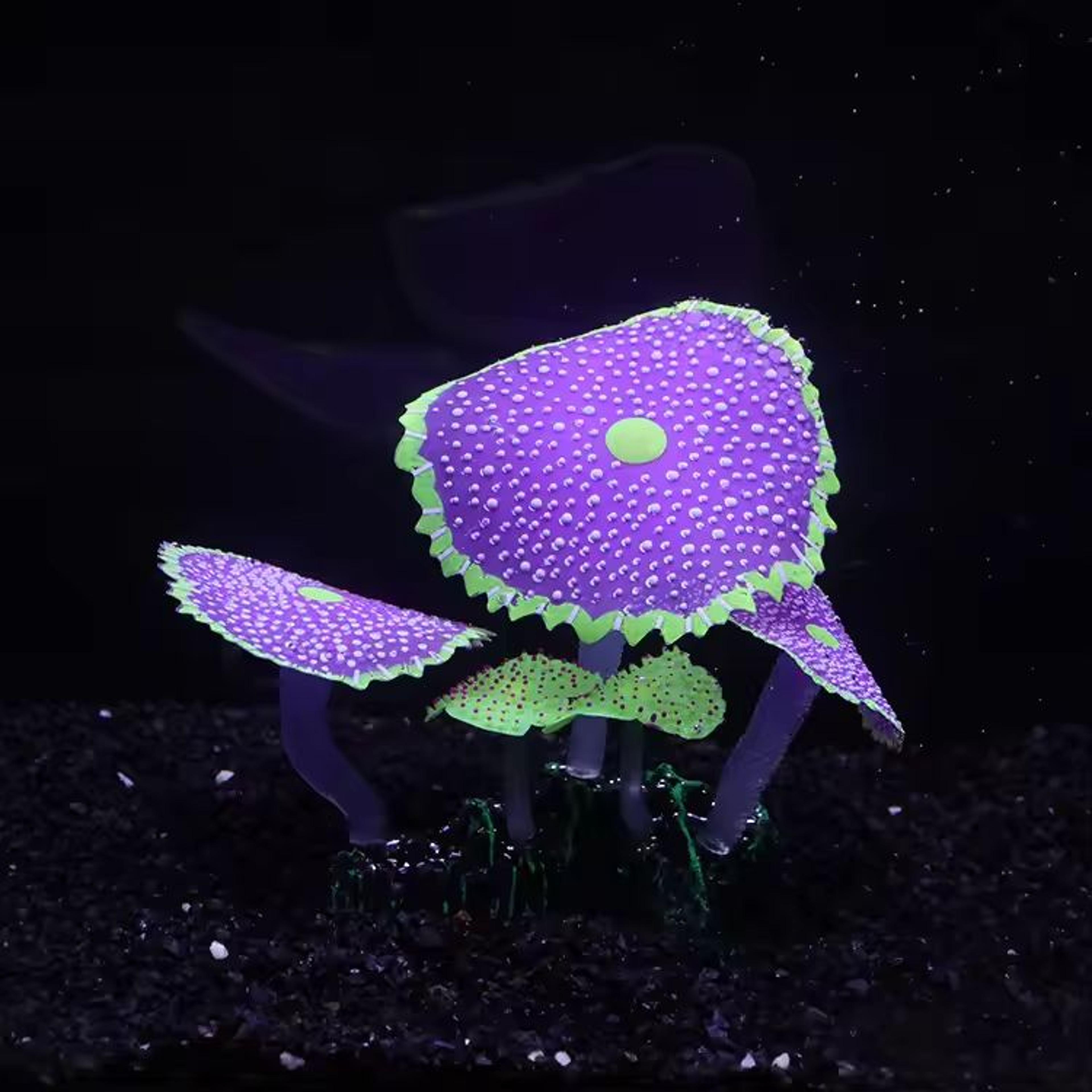 GlowintheDark Silicone Aquarium Coral With Suction Cup Luminous Fish Tank Decoration 2