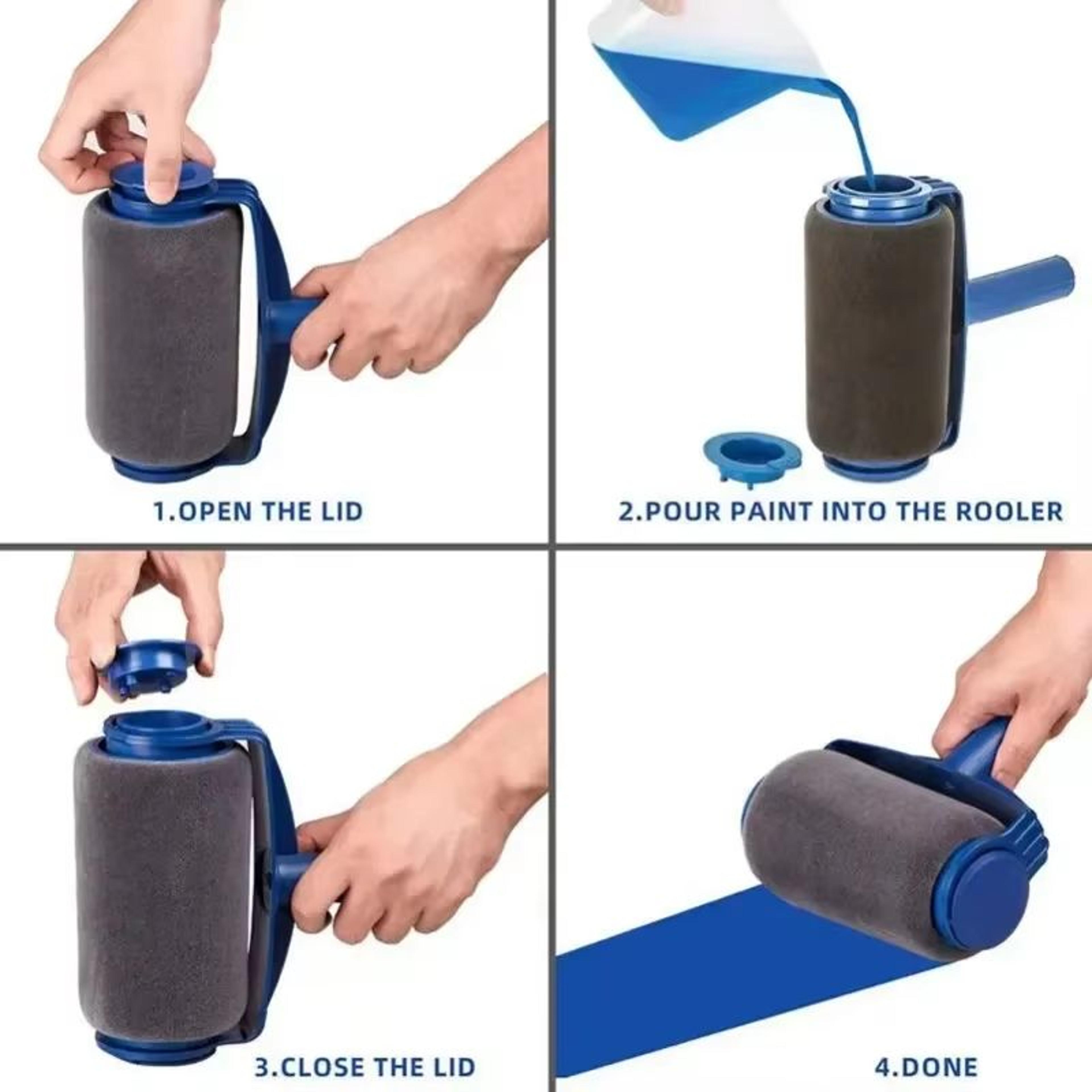 Ergonomic Paint Edger Stick Roller Kit With Sponge Pad For Clean Wall Edges 10