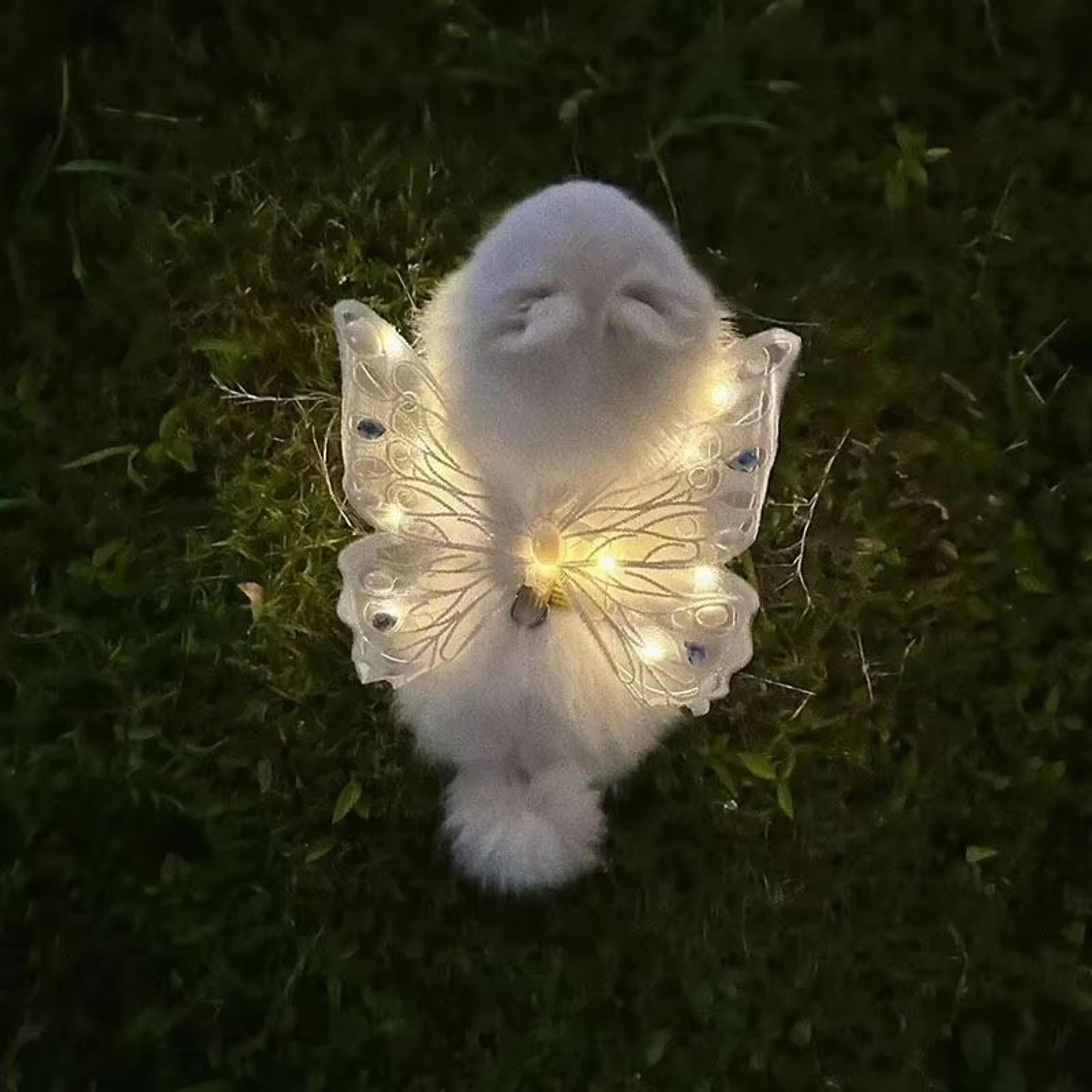 Glow Butterfly Wings Harness Costume For Small Dogs  Cats Adjustable Glow Dots 3