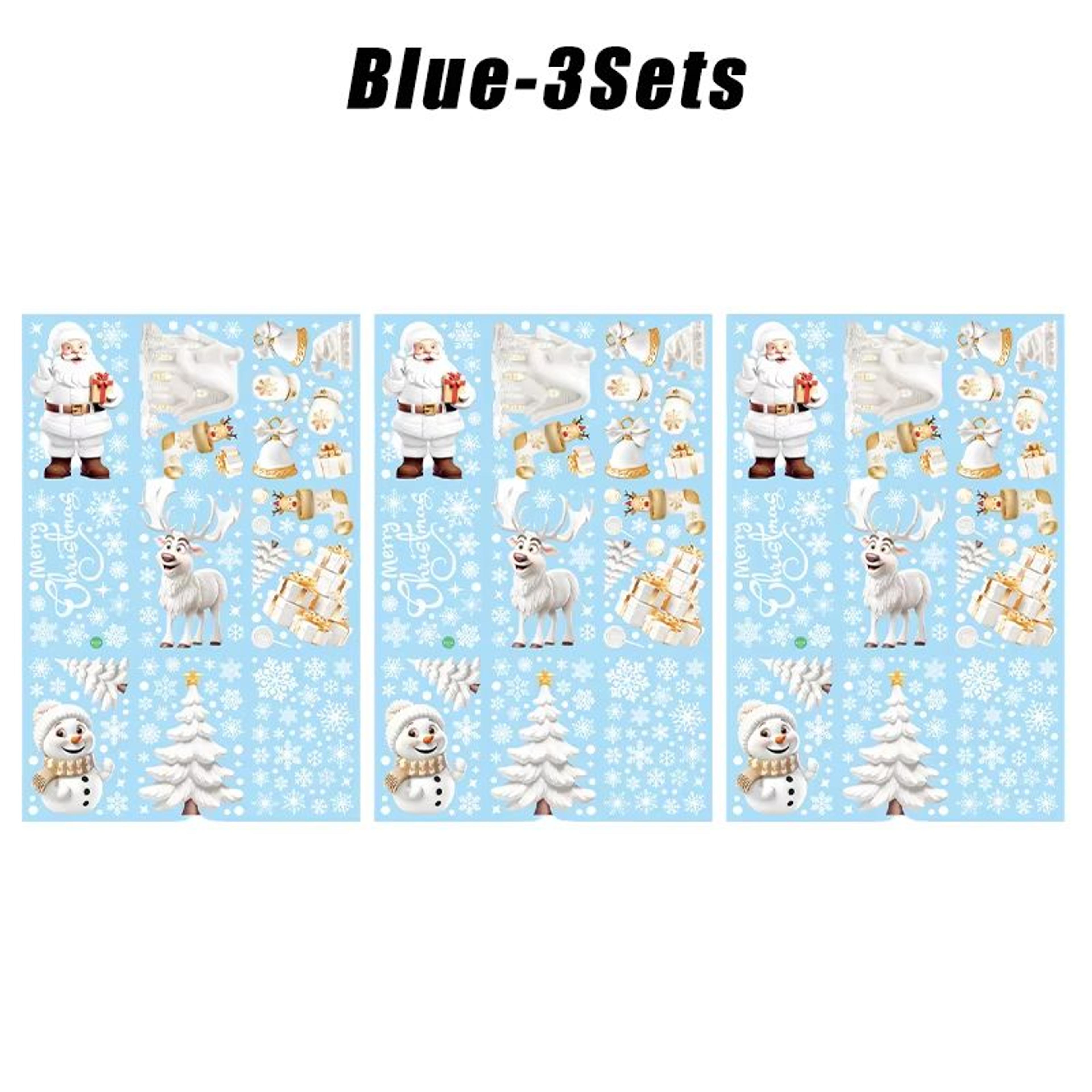 Reusable Christmas Window Clings Snowman  Tree White Static Decals For Glass Doors 3