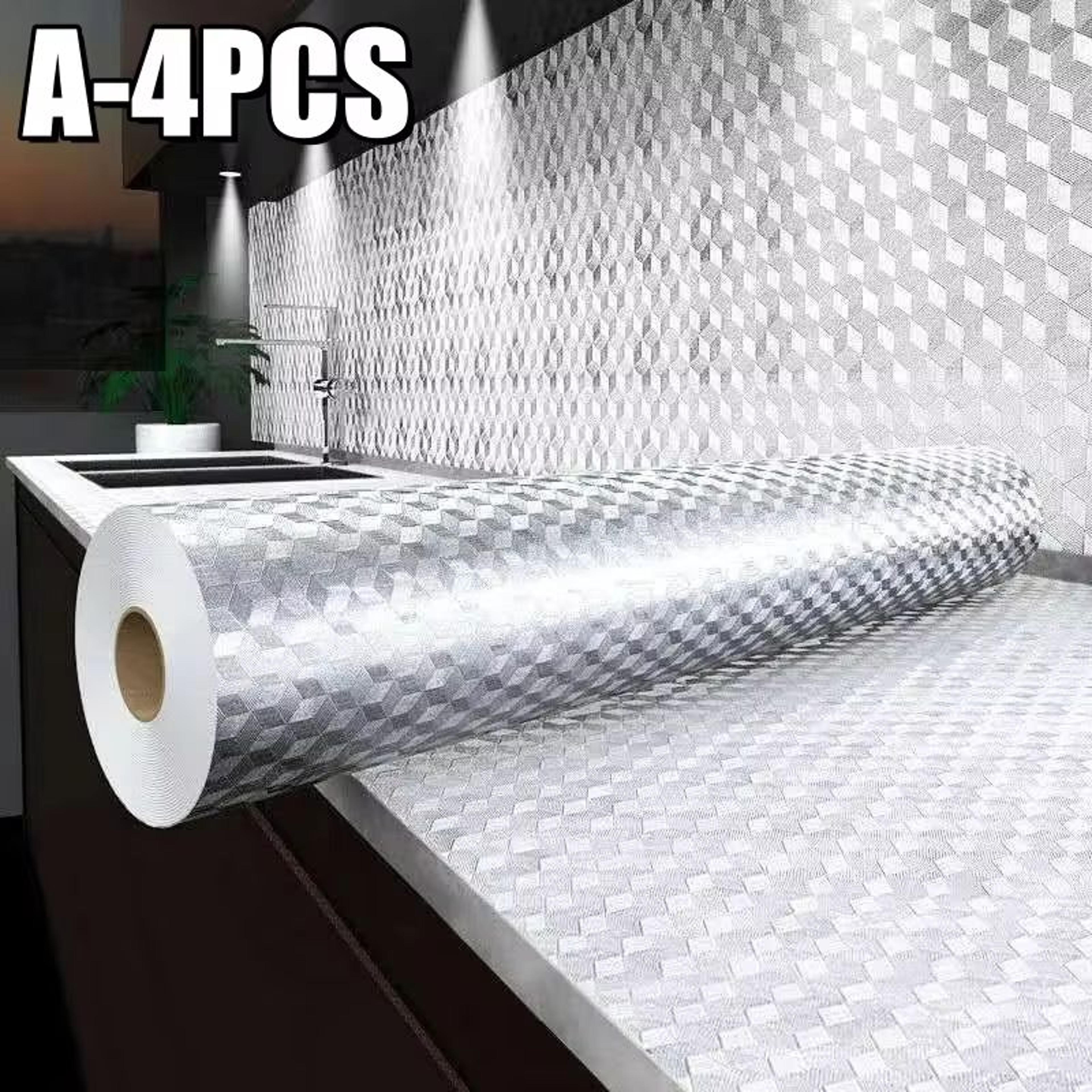 Stove Splash Guard Aluminum Foil Backsplash Roll SelfAdhesive OilResistant Kitchen Wallpaper 7