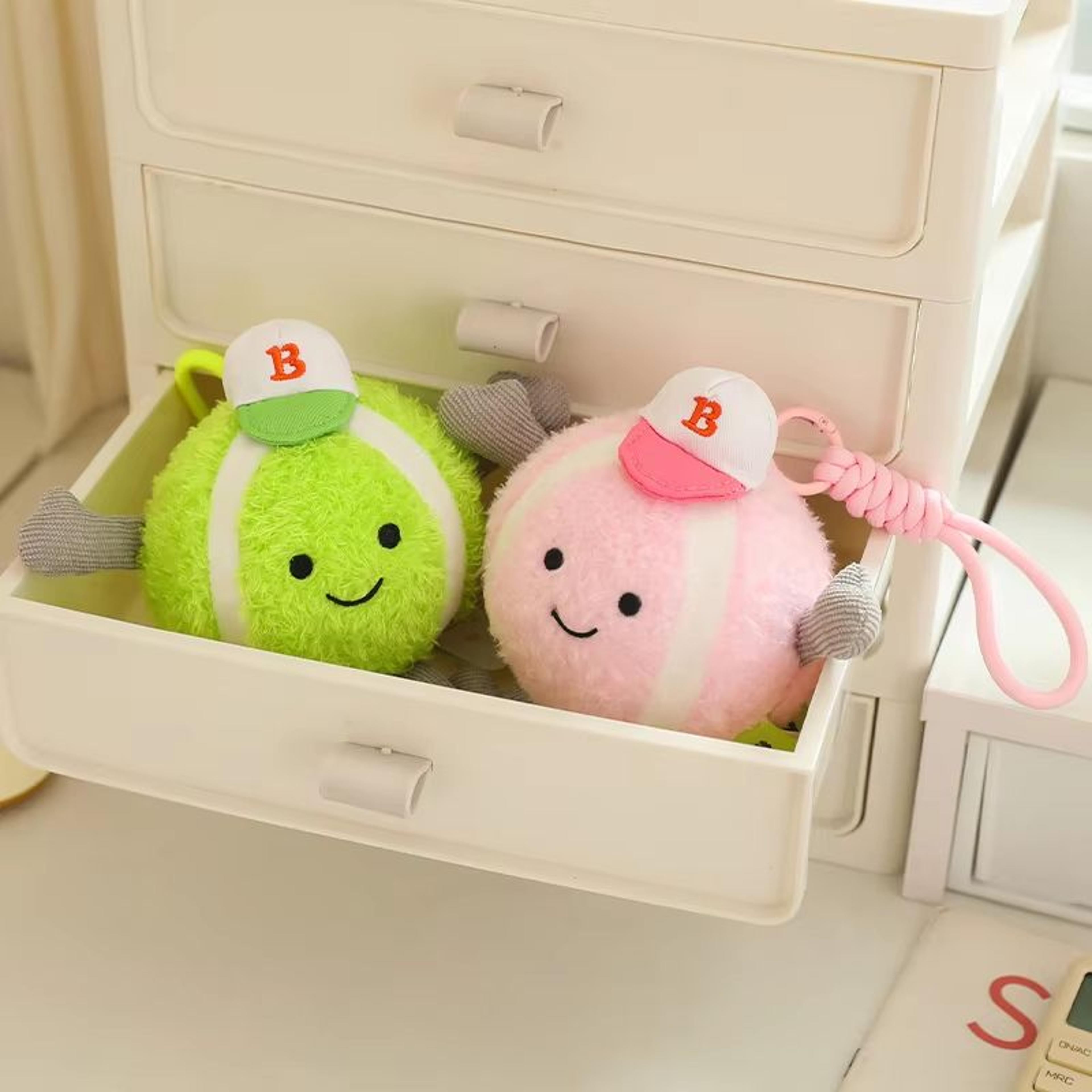 Cute Plush Tennis Ball Keychain Bag Charm Pendant 3