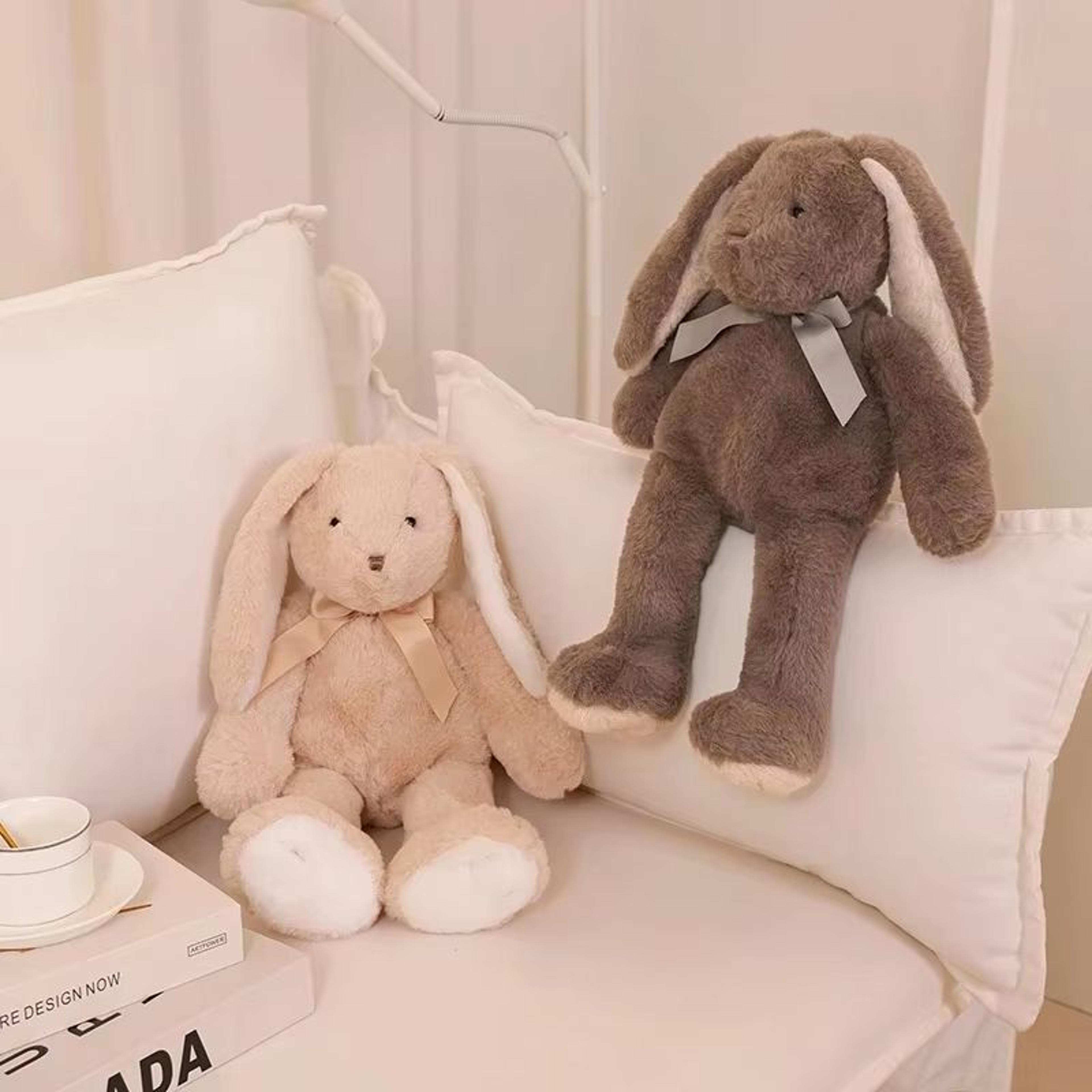 Easter Bunny Plush With Long Ears  Soft Plush Rabbit For Kids And Photo Props 0