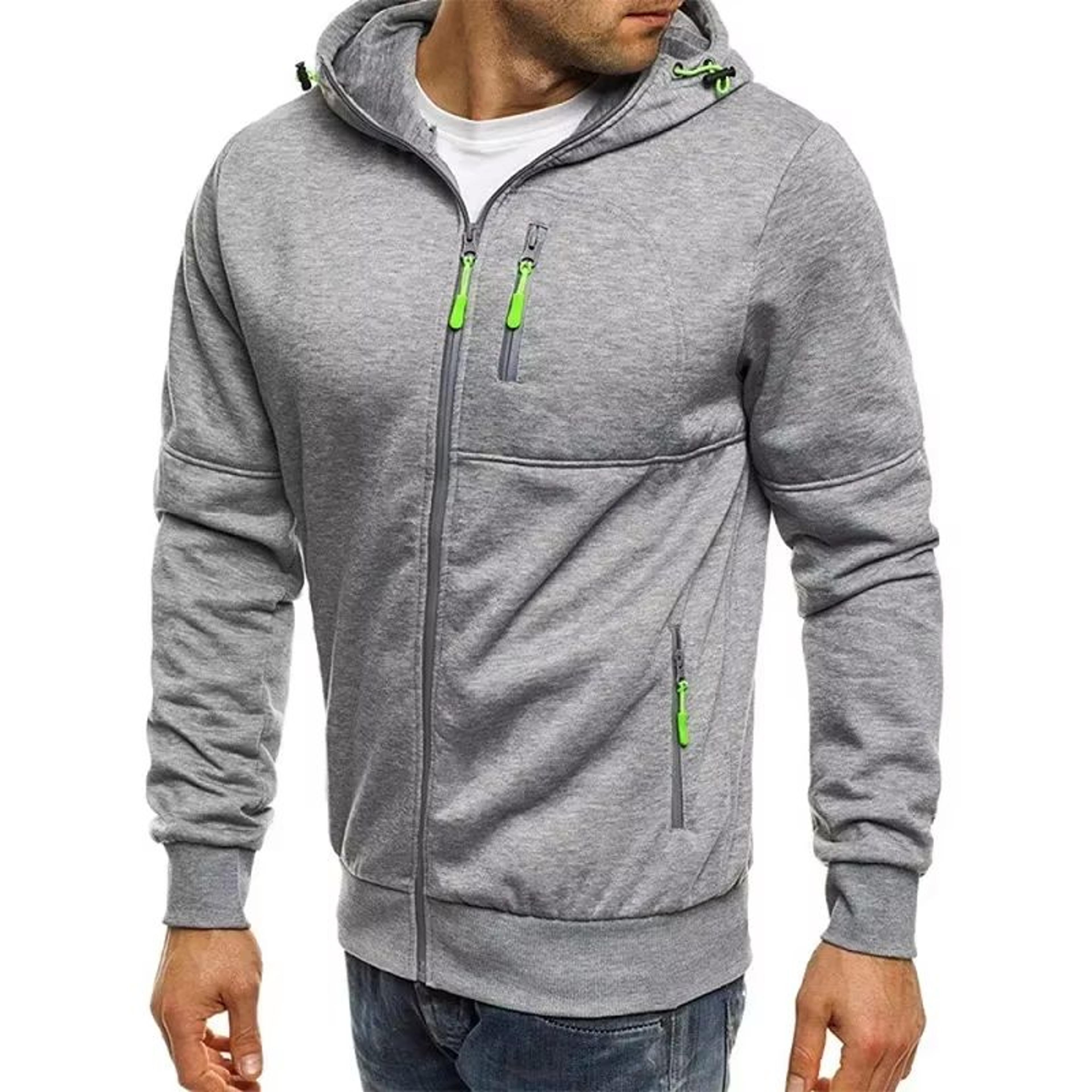 Mens Zip Up Hoodie Slim Fit Hooded Sweatshirt Casual Sports Jacket 5