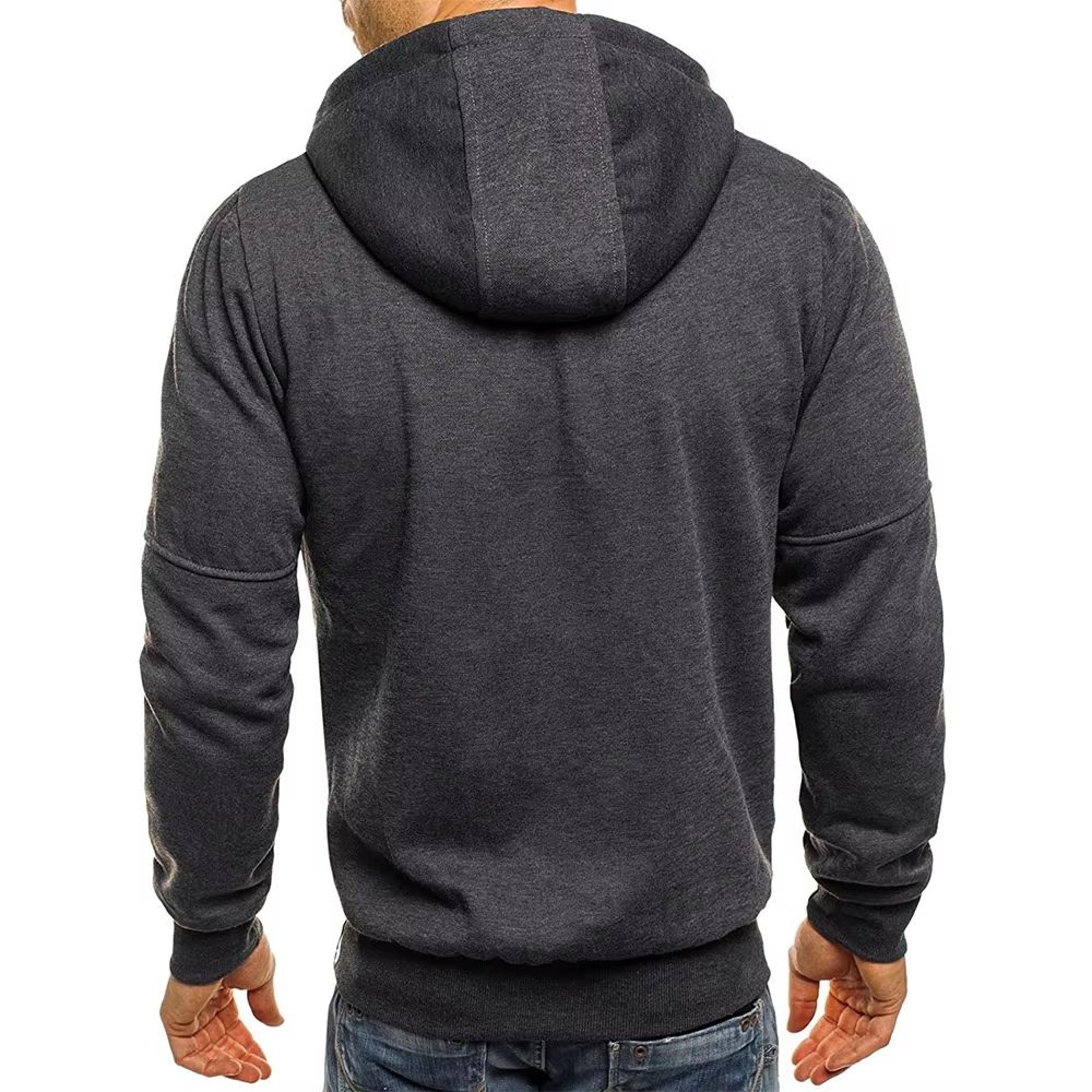 Mens Zip Up Hoodie Slim Fit Hooded Sweatshirt Casual Sports Jacket 2