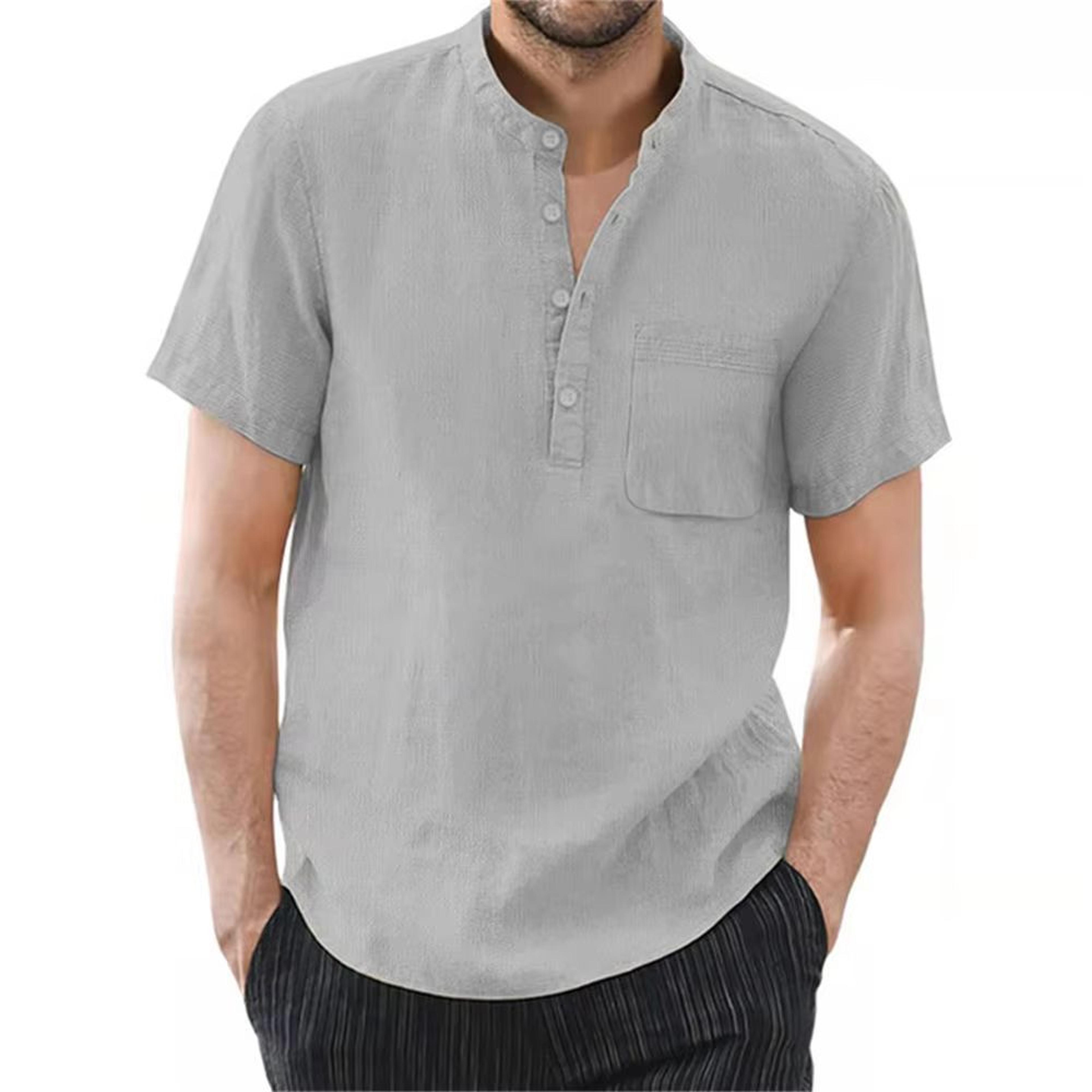 Everyday Mens Cotton Linen Tshirt  Breathable Summer Tshirt In Solid Colors 4
