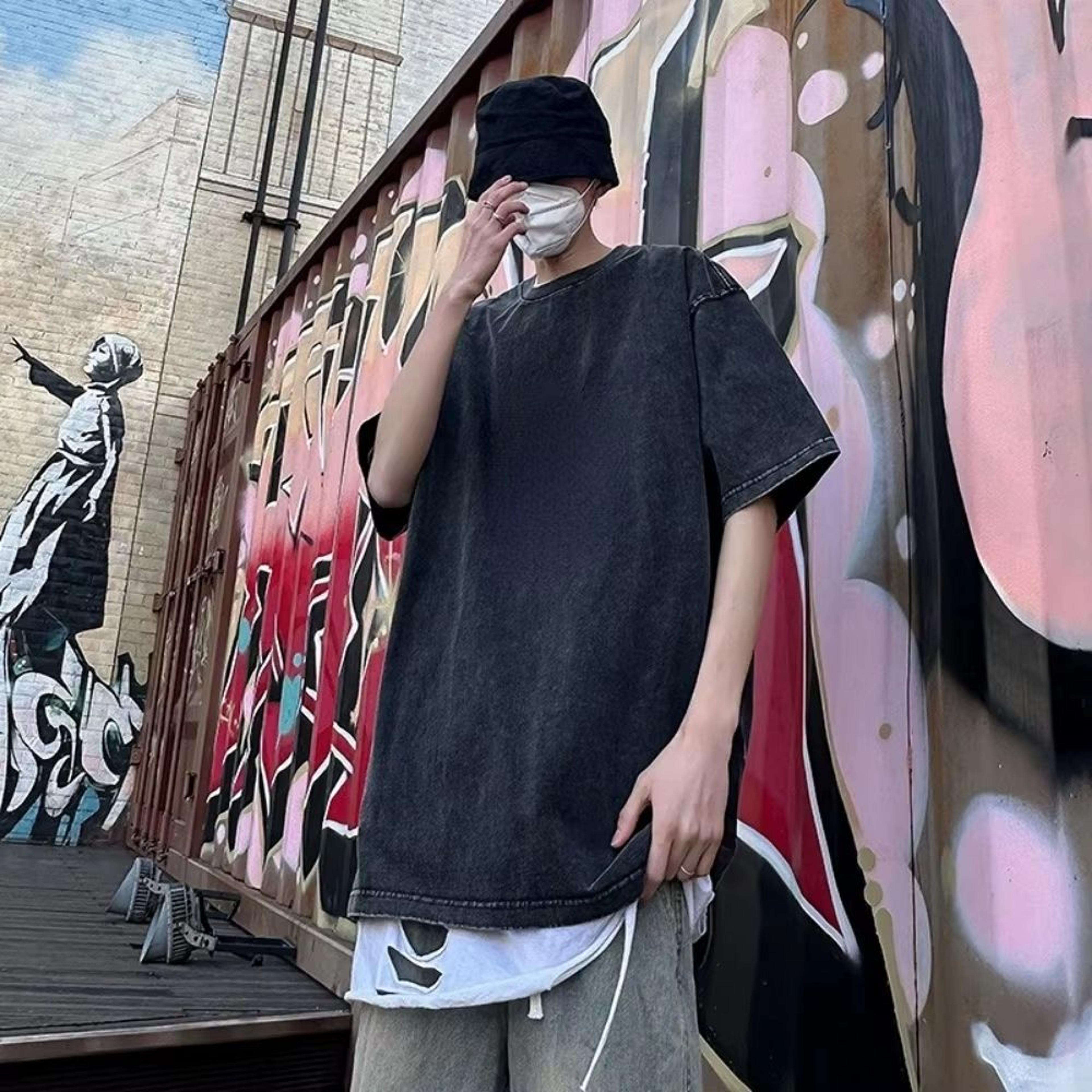 230g heavyweight oversized t shirt retro drop-shoulder unisex tee