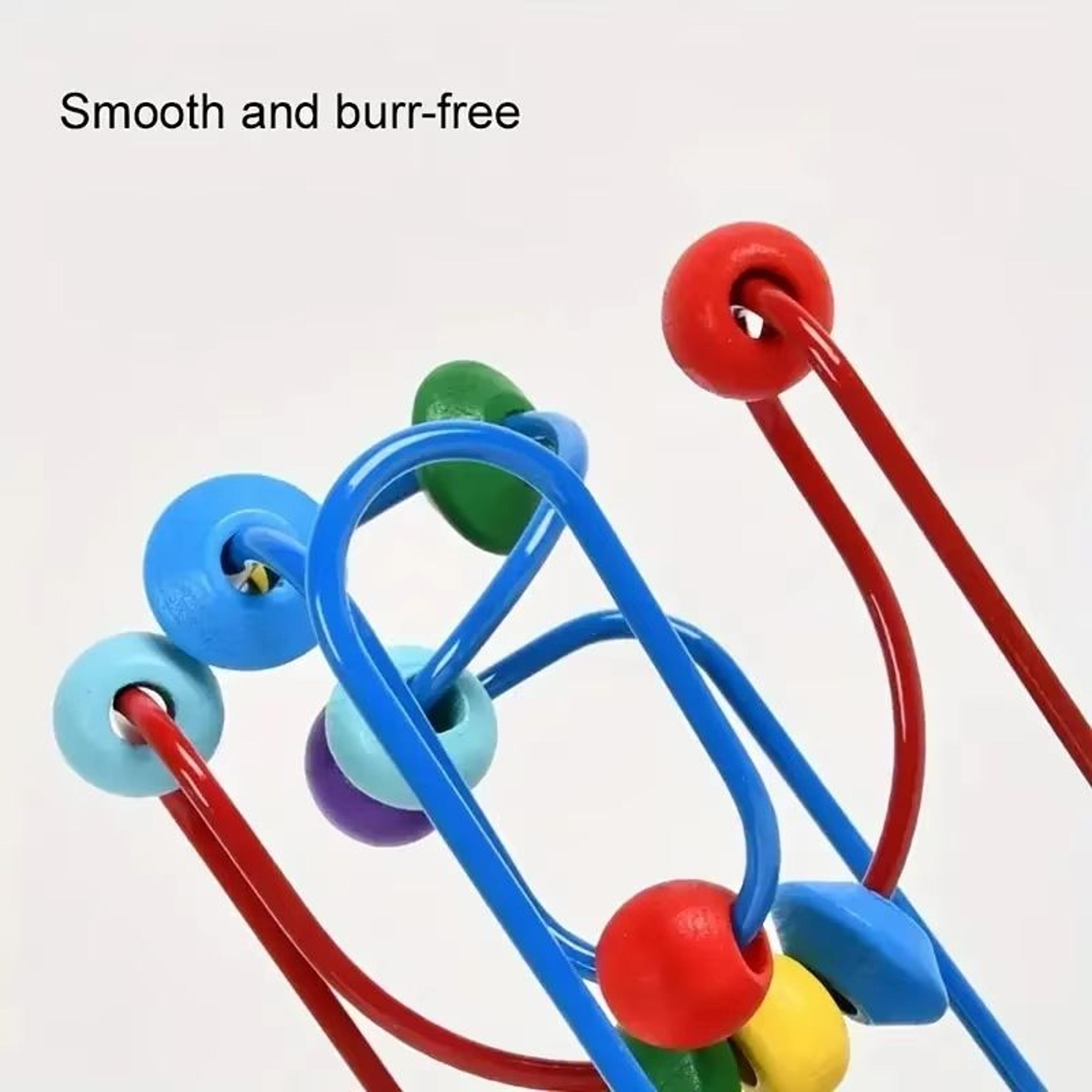 Colorful Wooden Roller Coaster Bead Maze Toy For Preschool Learning 4