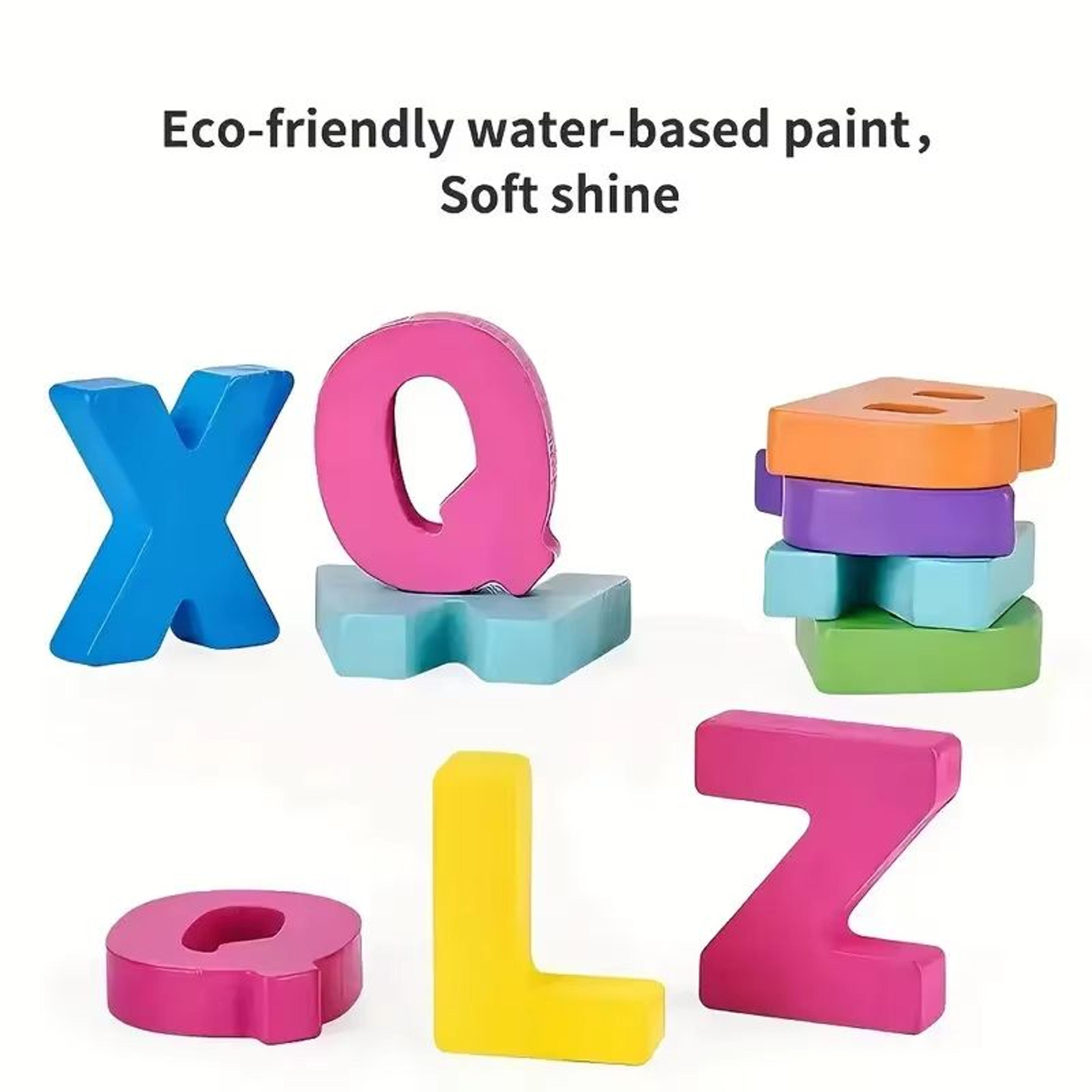Colorful Alphabet Number Puzzle Board  Wooden Alphabet  Number Matching Game For Preschool Kids 2
