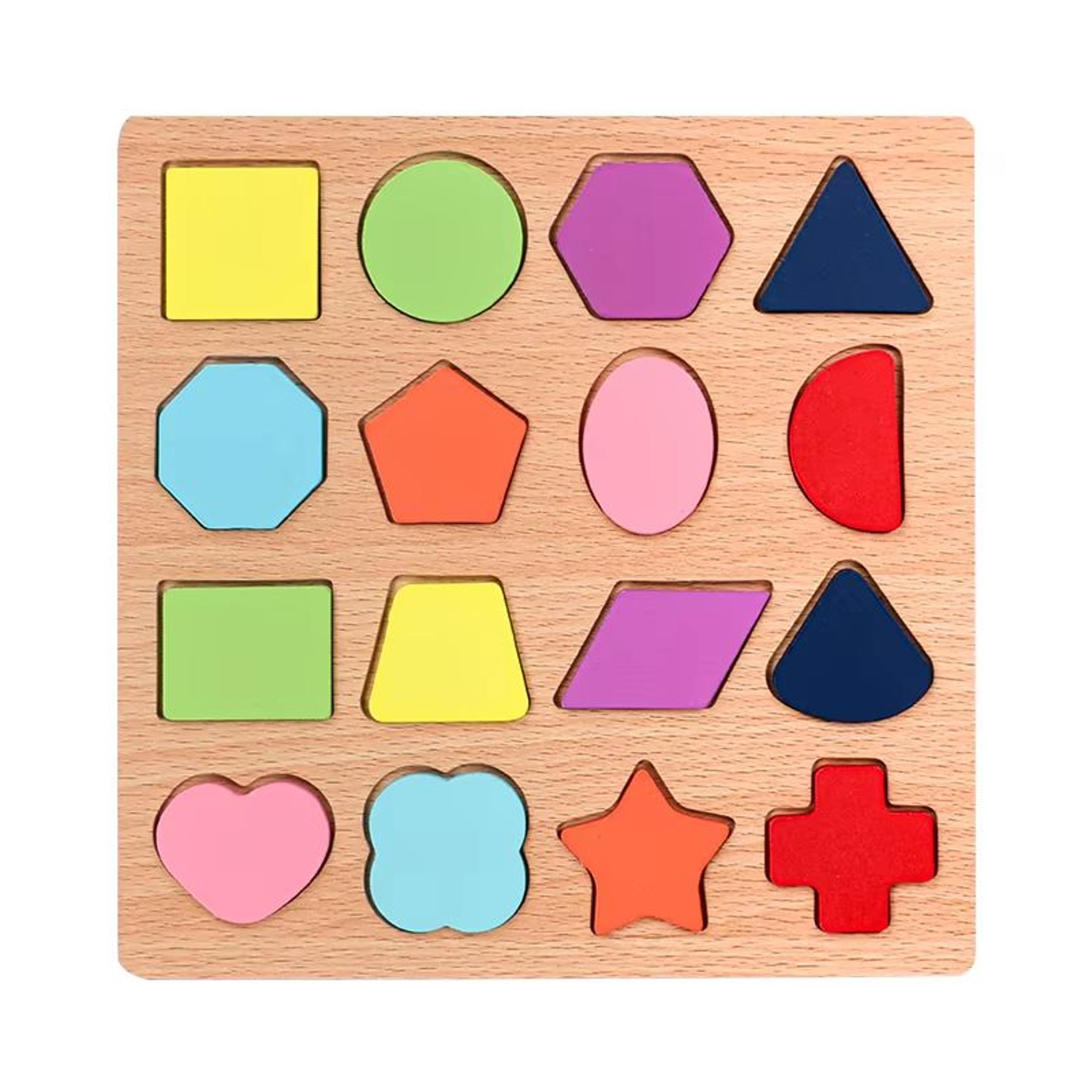Wooden Alphabet  Numbers Learning Puzzle Board  Montessori Shapes Matching Game 5
