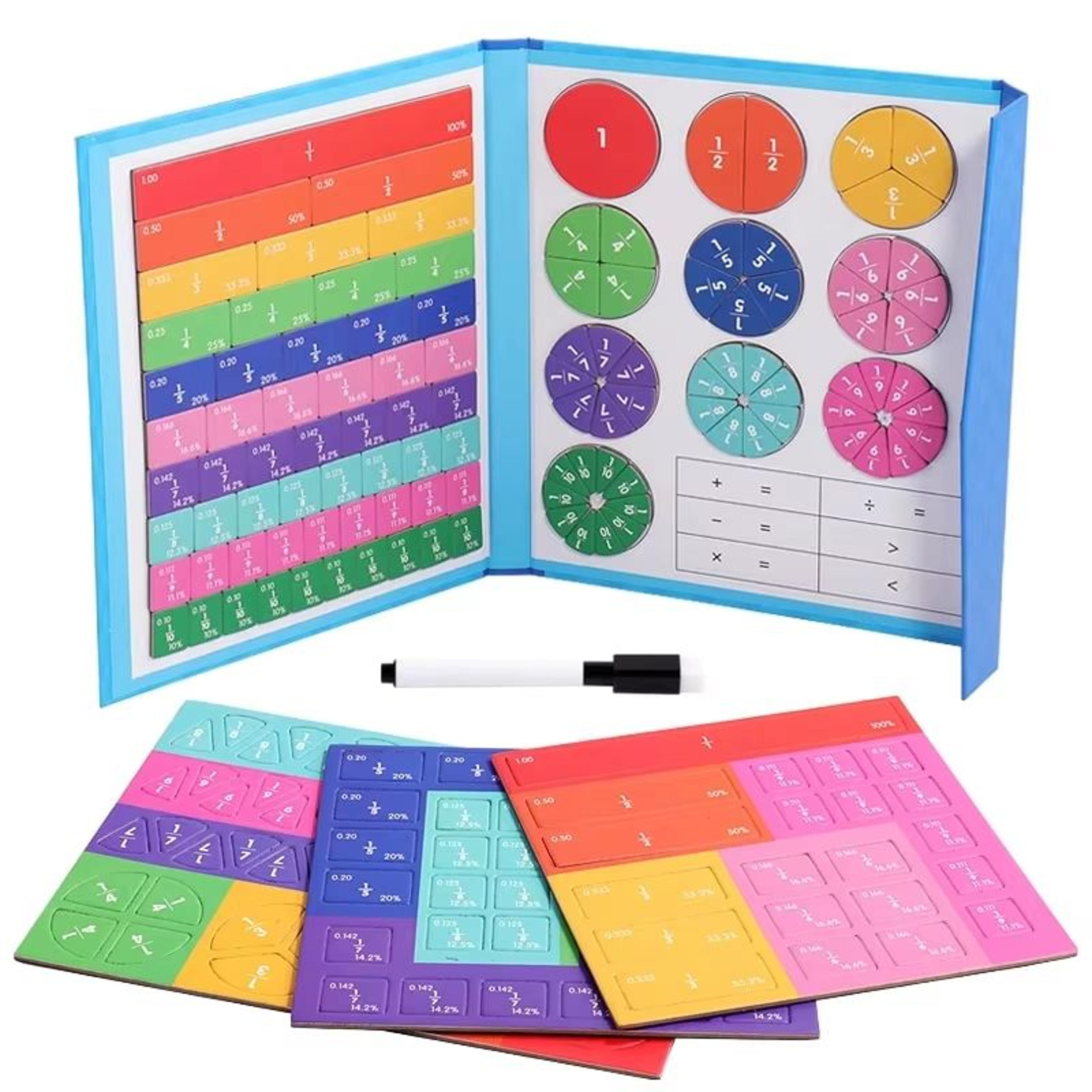 Magnetic Fraction Puzzles  Tiles Set For Kids Montessori Math Mastery 4