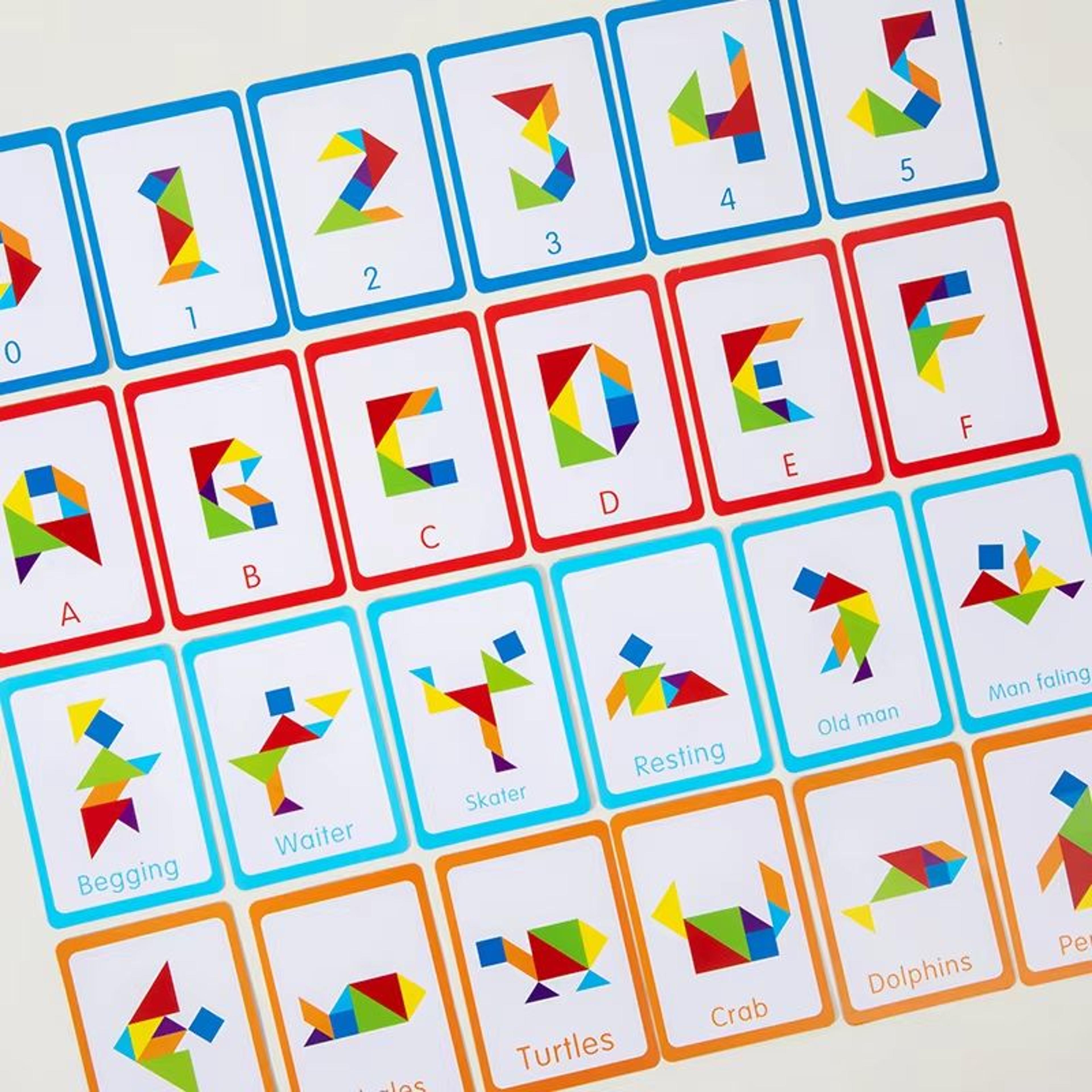 3D Wooden Tangram Puzzle Set  Montessori Geometry Board Game For Kids 1